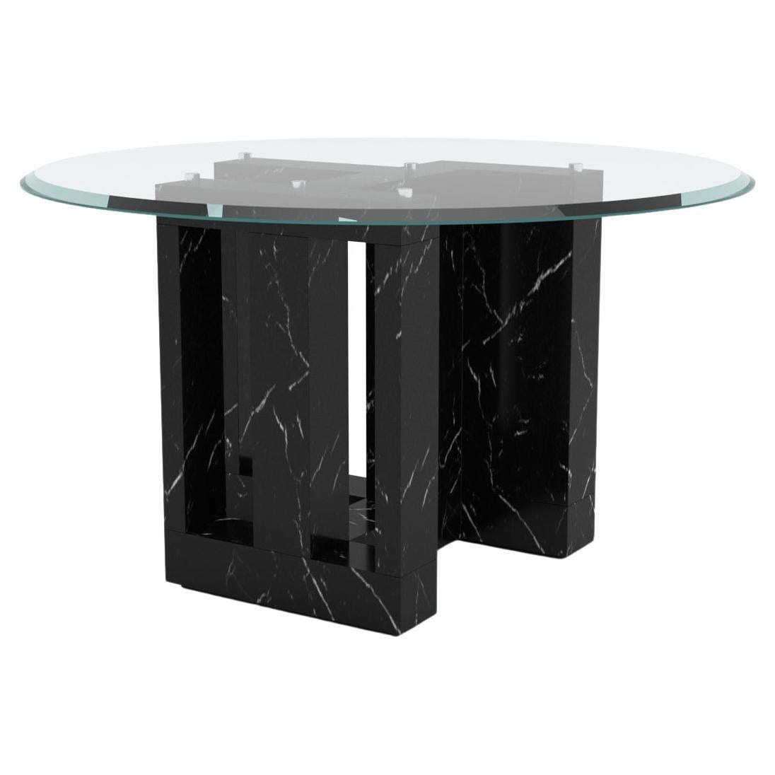 Archeology One, Classical Nero Marquina Marble Table by Luca Scacchetti For Sale