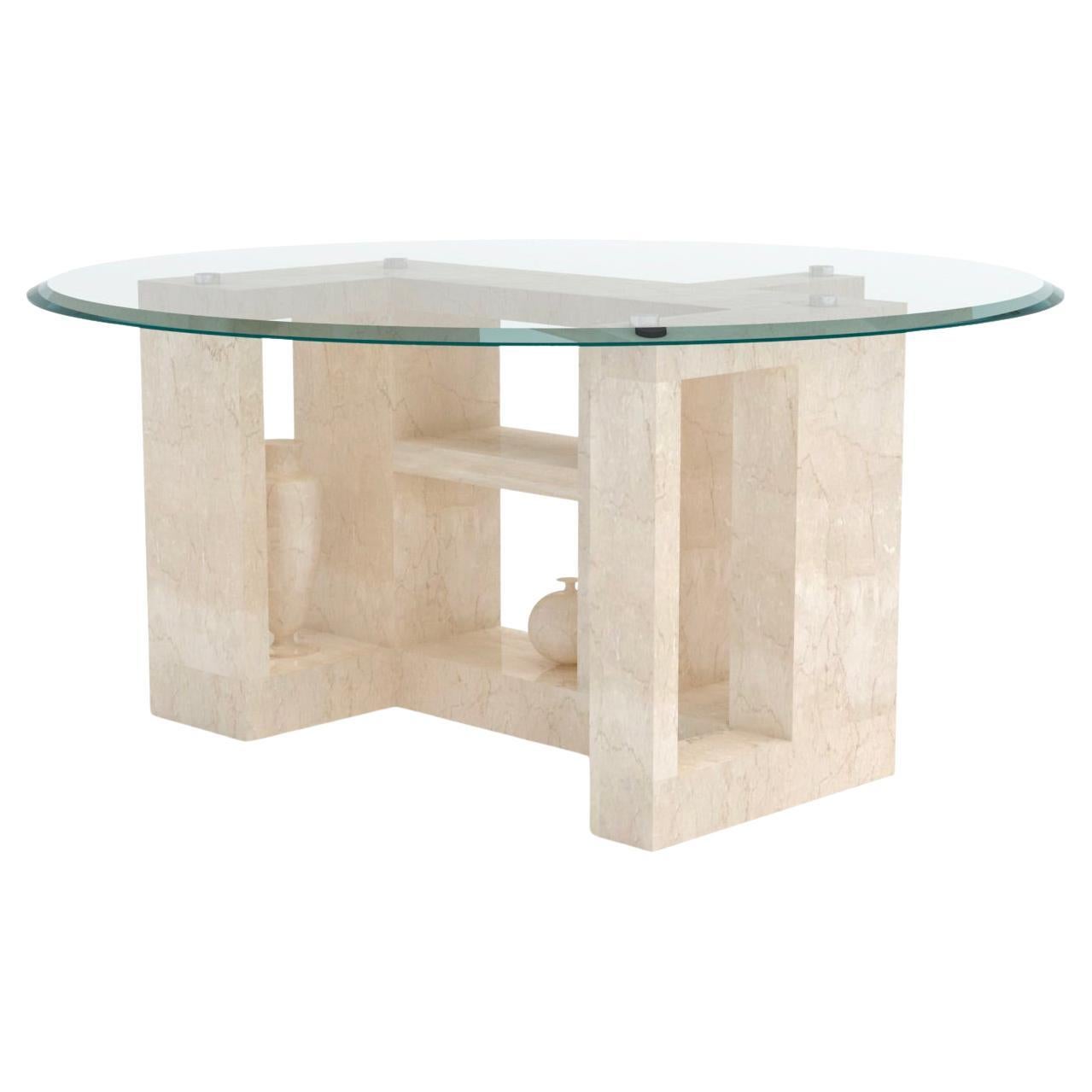 Archeology Two, Table classique en marbre Bianco Veselye de Luca Scacchetti