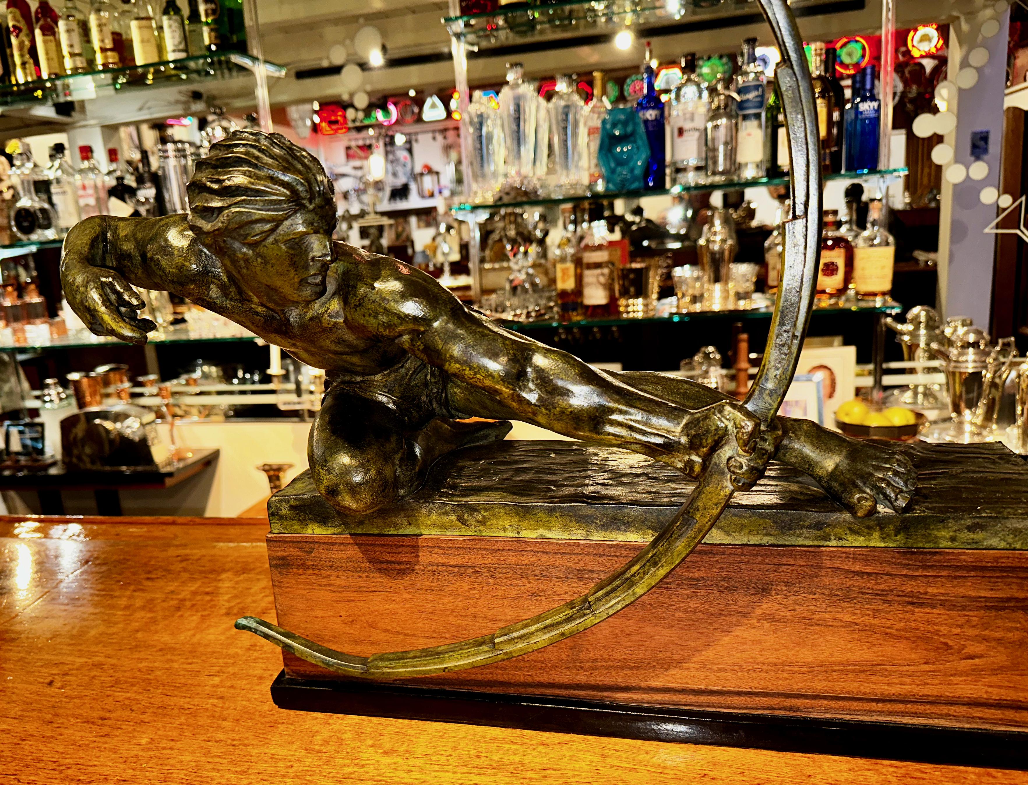 Archer by Alexandre Kelety Bronze Early 20th Century Art Deco In Good Condition In Oakland, CA