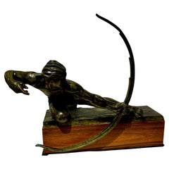 Antique Archer by Alexandre Kelety Bronze Early 20th Century Art Deco