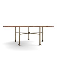 Archer Coffee Table in Rojo Marble and Brass by August Abode