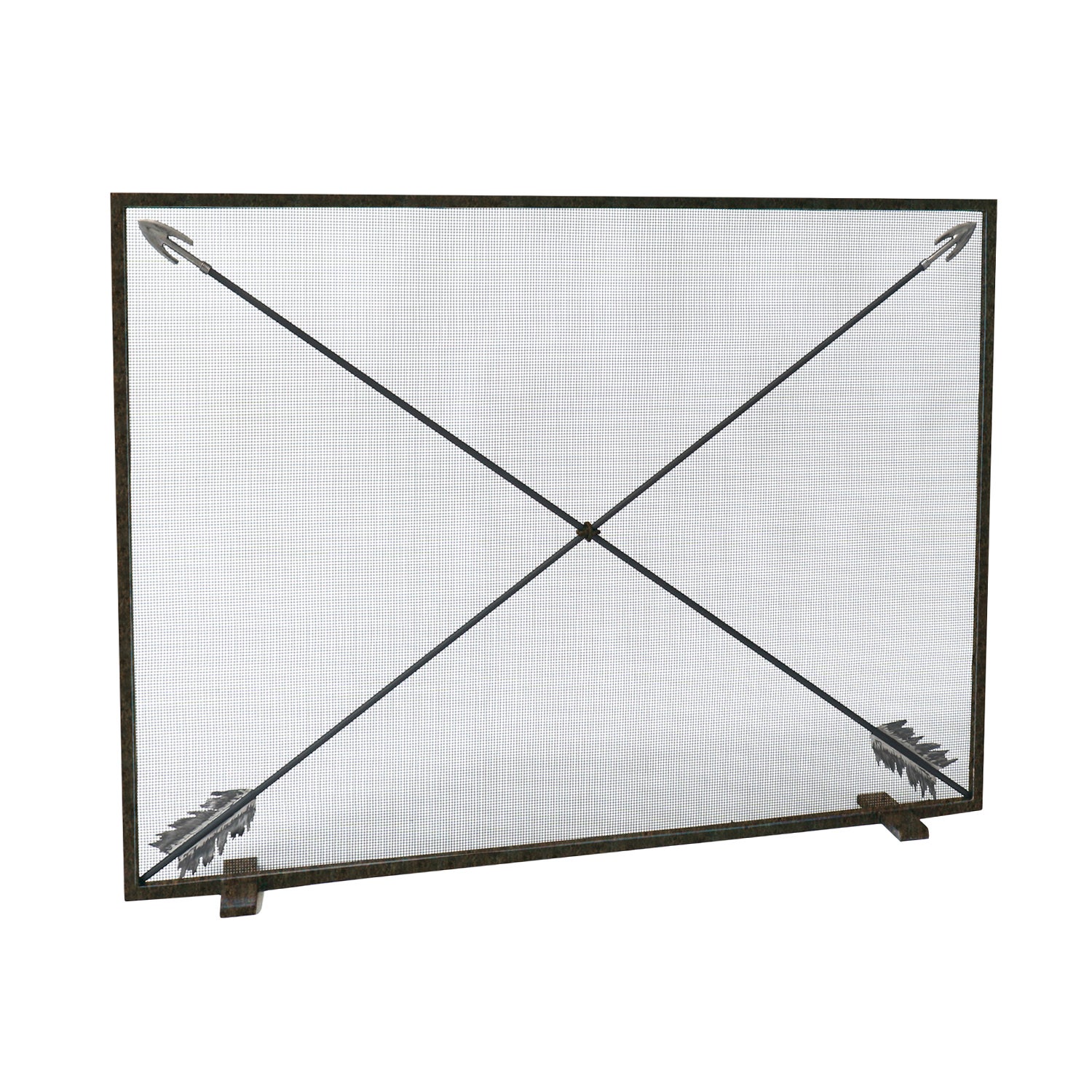 Archer Fireplace Screen in Warm Black, Ready To Ship For Sale