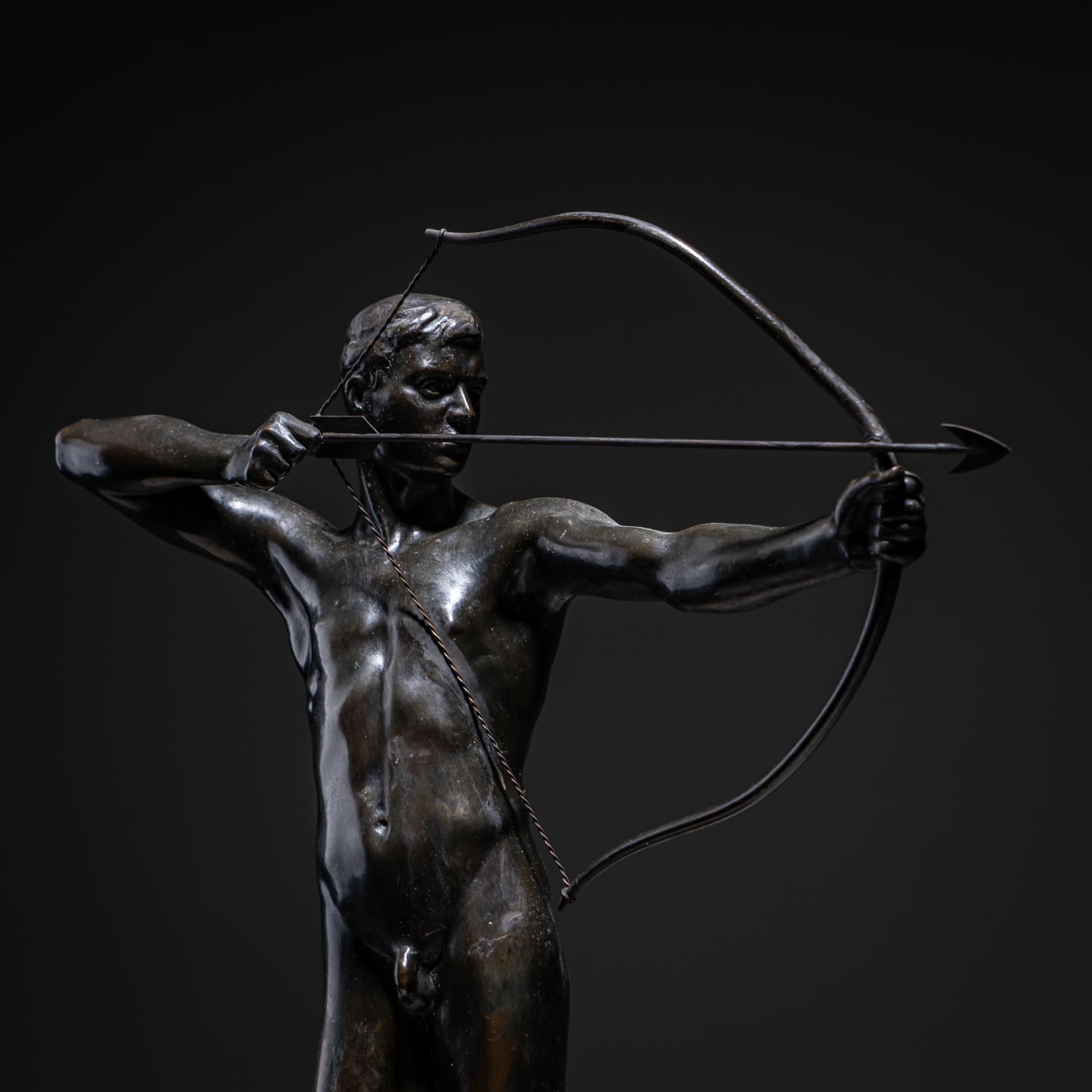 Archer in Bronze by Paul Moye (German, 1877–1926), Early 20th Century in vendita 3