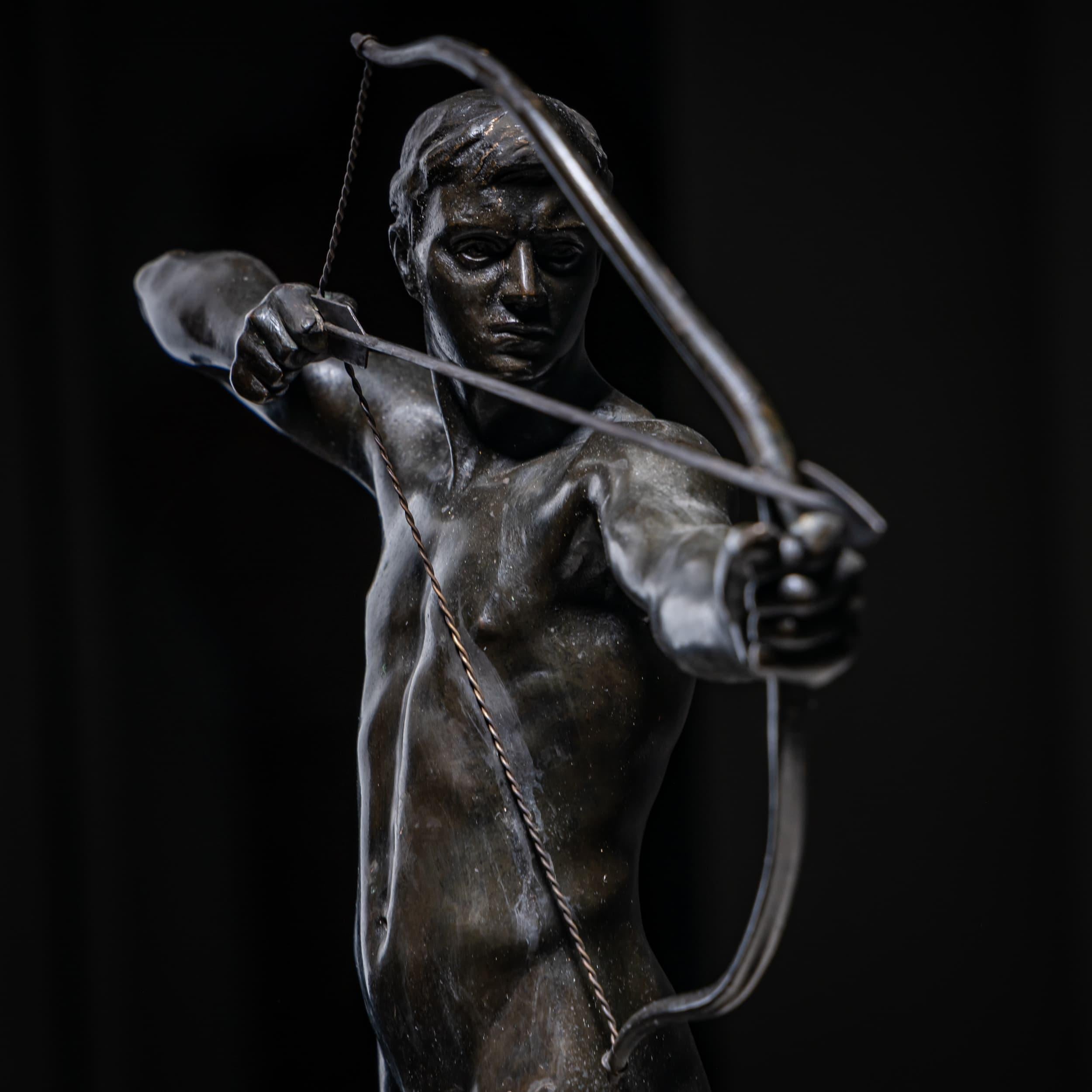 Archer in Bronze by Paul Moye (German, 1877–1926), Early 20th Century in vendita 5