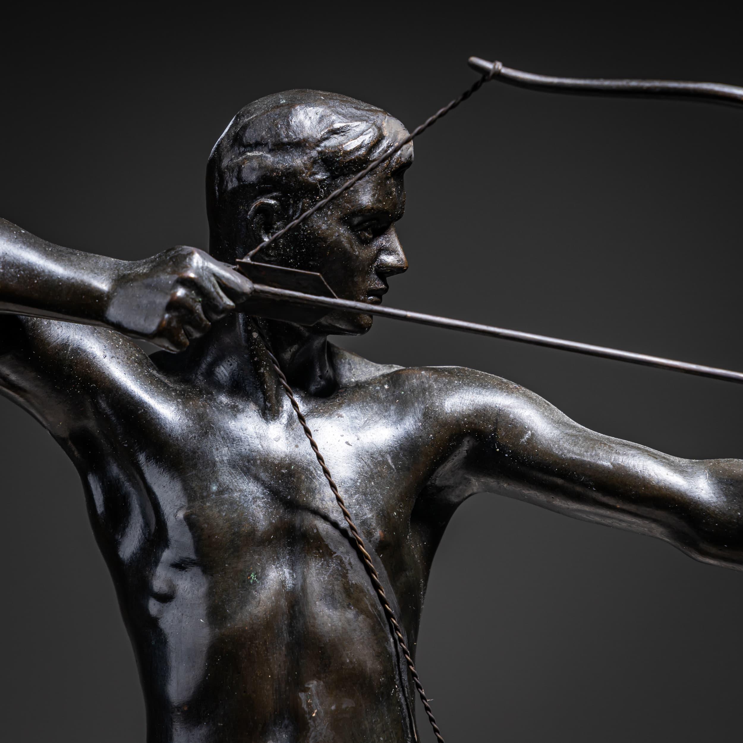 Archer in Bronze by Paul Moye (German, 1877–1926), Early 20th Century in vendita 6