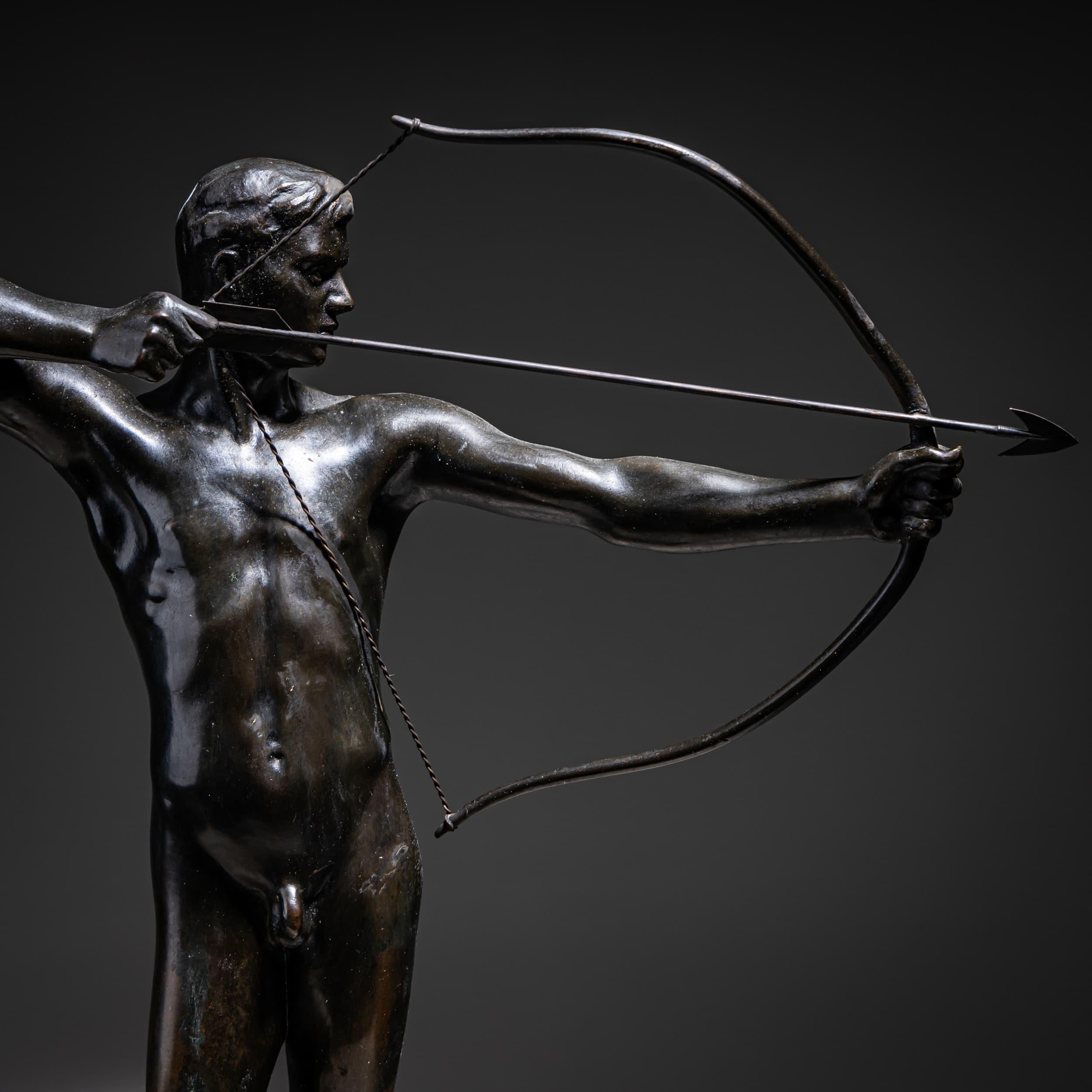 Archer in Bronze by Paul Moye (German, 1877–1926), Early 20th Century in vendita 7