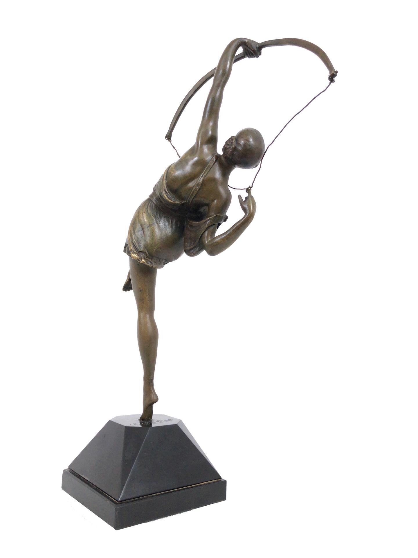 Archer Sculpture in Bronze Attributed to Pierre Le Faguays, French Art Deco (Art déco)