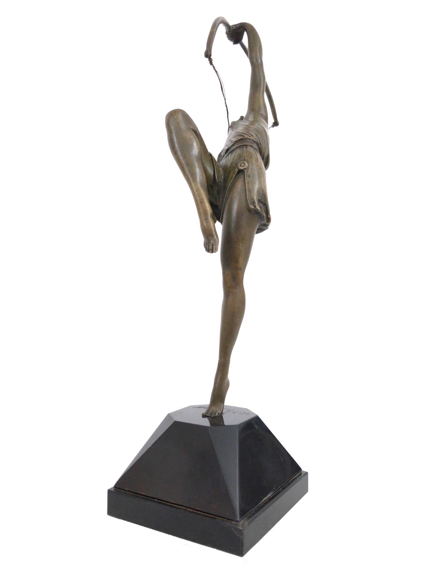 Archer Sculpture in Bronze Attributed to Pierre Le Faguays, French Art Deco (Patiniert)