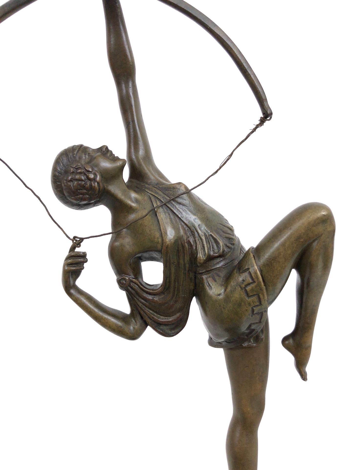 20th Century Archer Sculpture in Bronze Attributed to Pierre Le Faguays, French Art Deco