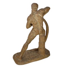 Sculpture of an Archer in Terracotta by Henri Bargas