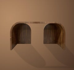 Arches Desk, Thin Desk in Walnut Veneer