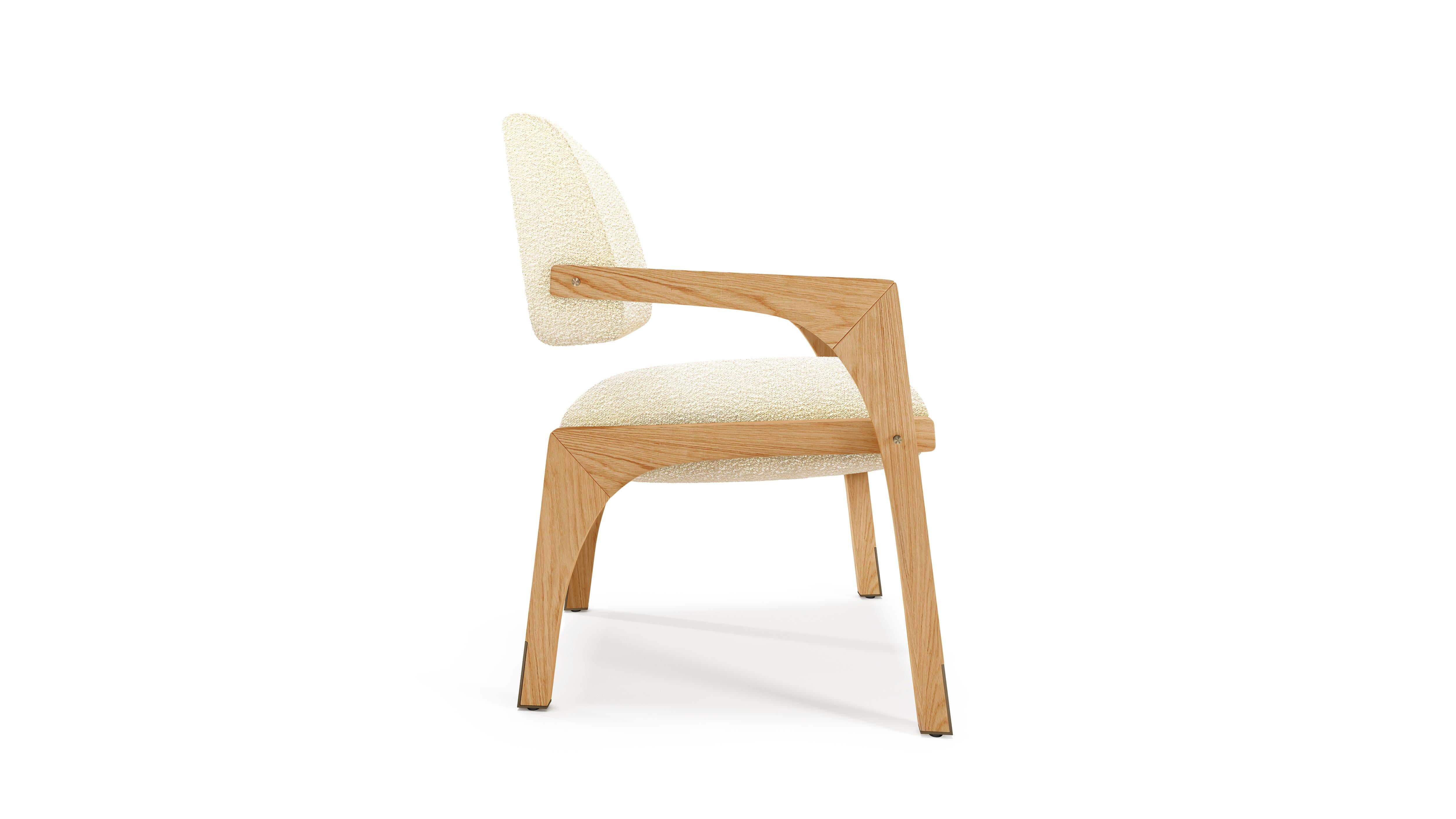 Moderno Sedia da pranzo Arches, Bouclé e Oak, InsidherLand di Joana Santos Barbosa in vendita
