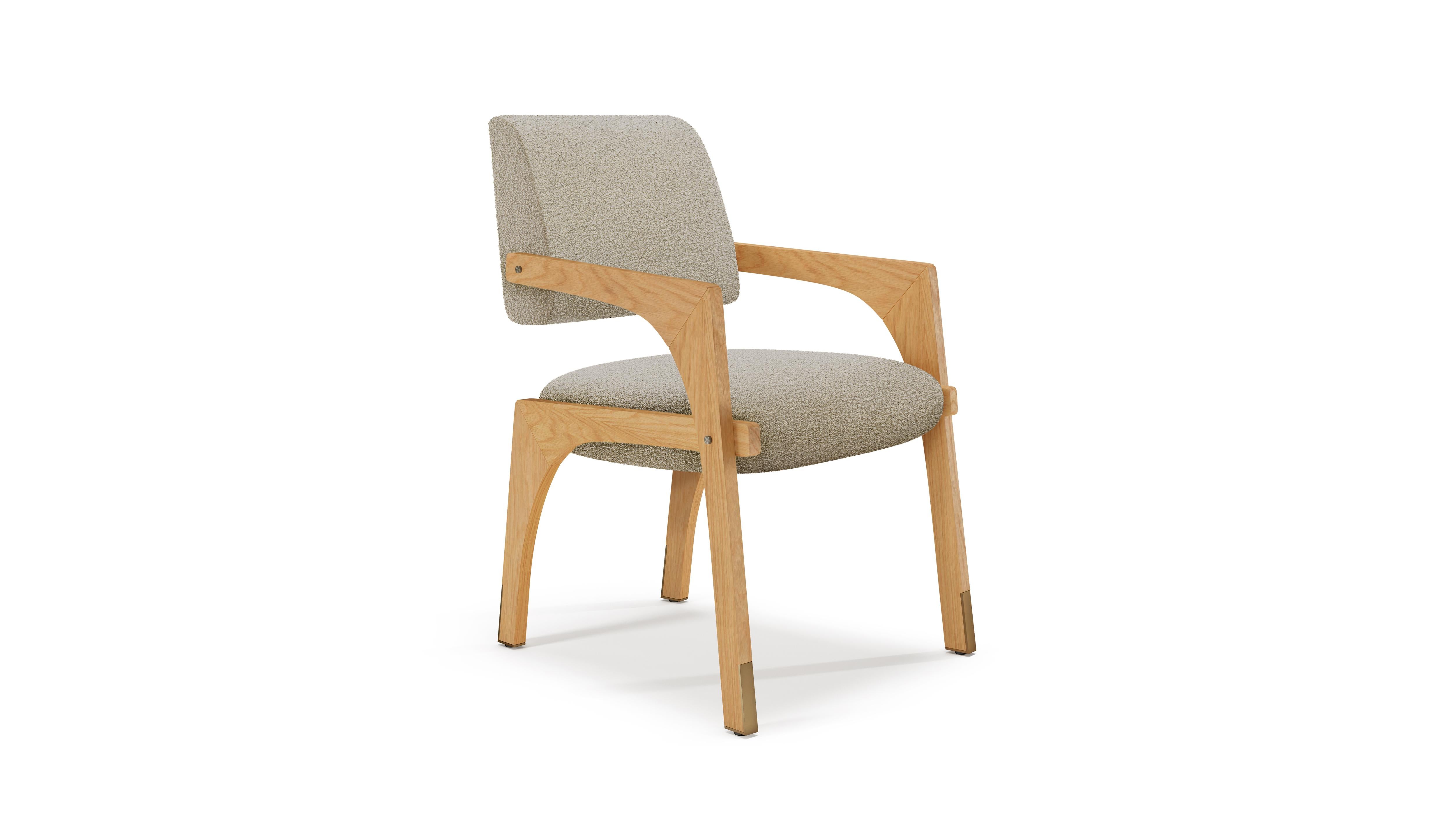 Arches Esszimmerstuhl, Bouclé & Eiche, InsidherLand by Joana Santos Barbosa (Moderne) im Angebot