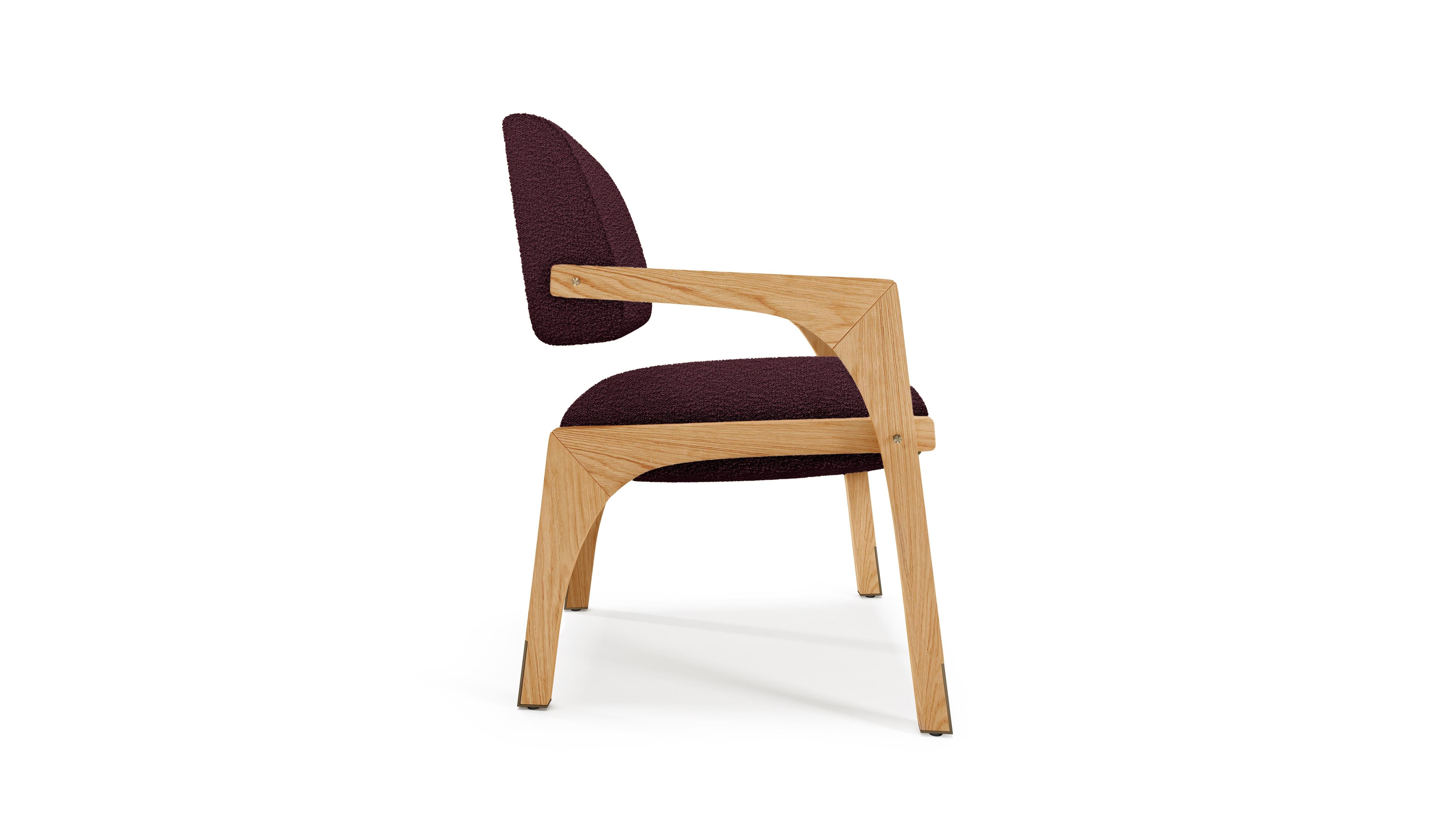 Moderno Sedia da pranzo Arches, Bouclé e Oak, InsidherLand di Joana Santos Barbosa in vendita
