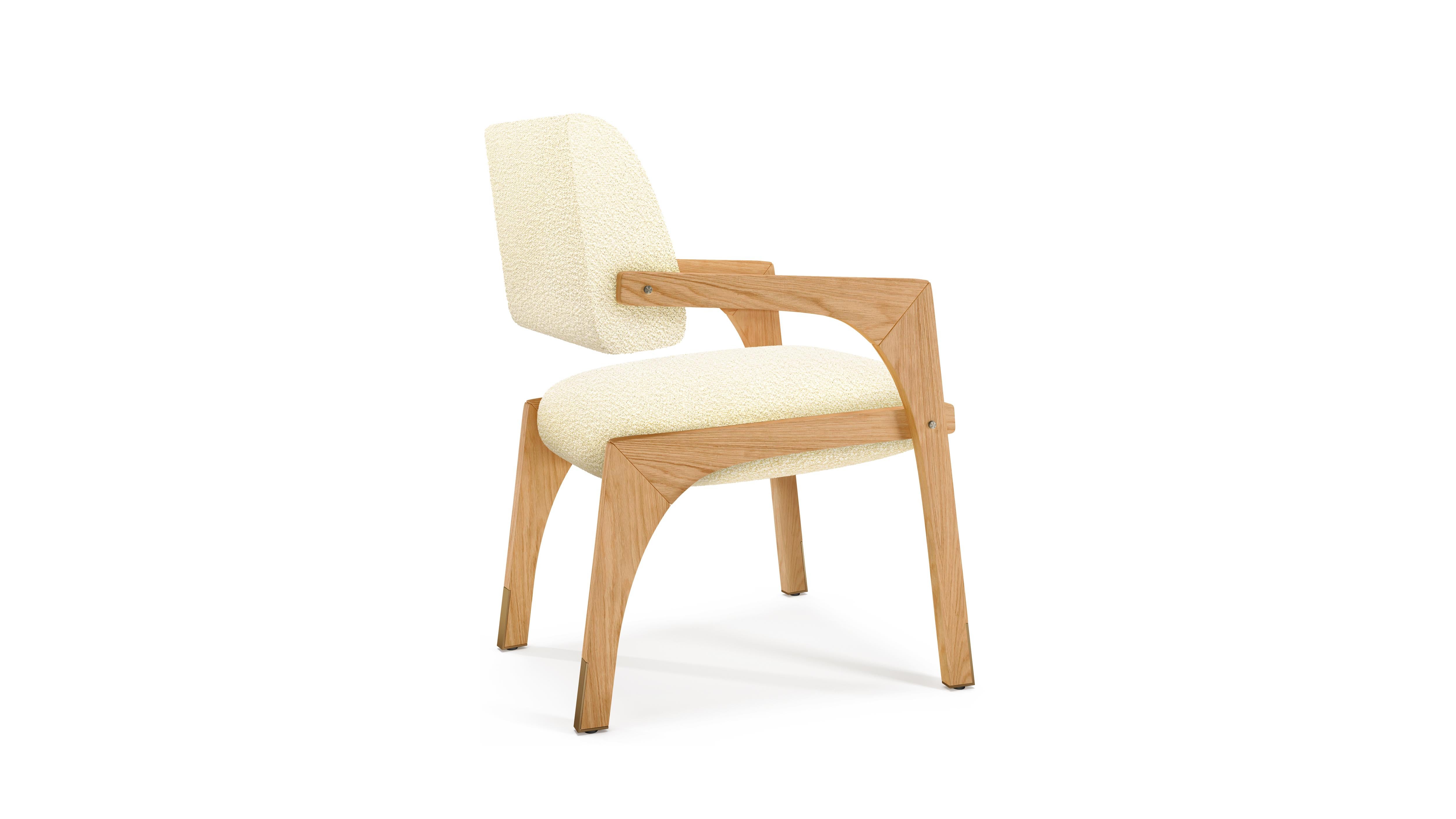 Portoghese Sedia da pranzo Arches, Bouclé e Oak, InsidherLand di Joana Santos Barbosa in vendita
