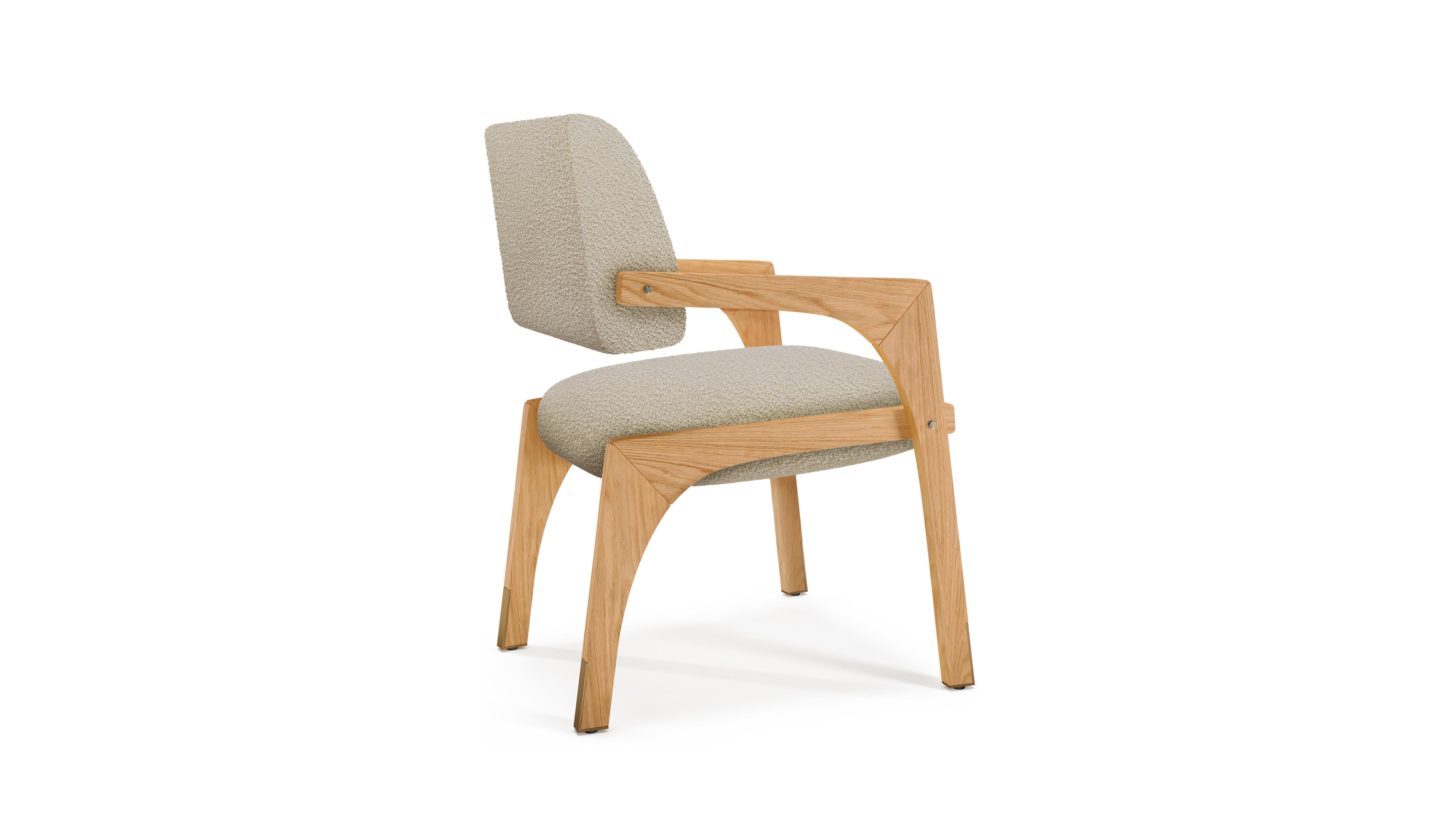 Arches Esszimmerstuhl, Bouclé & Eiche, InsidherLand by Joana Santos Barbosa (Portugiesisch) im Angebot