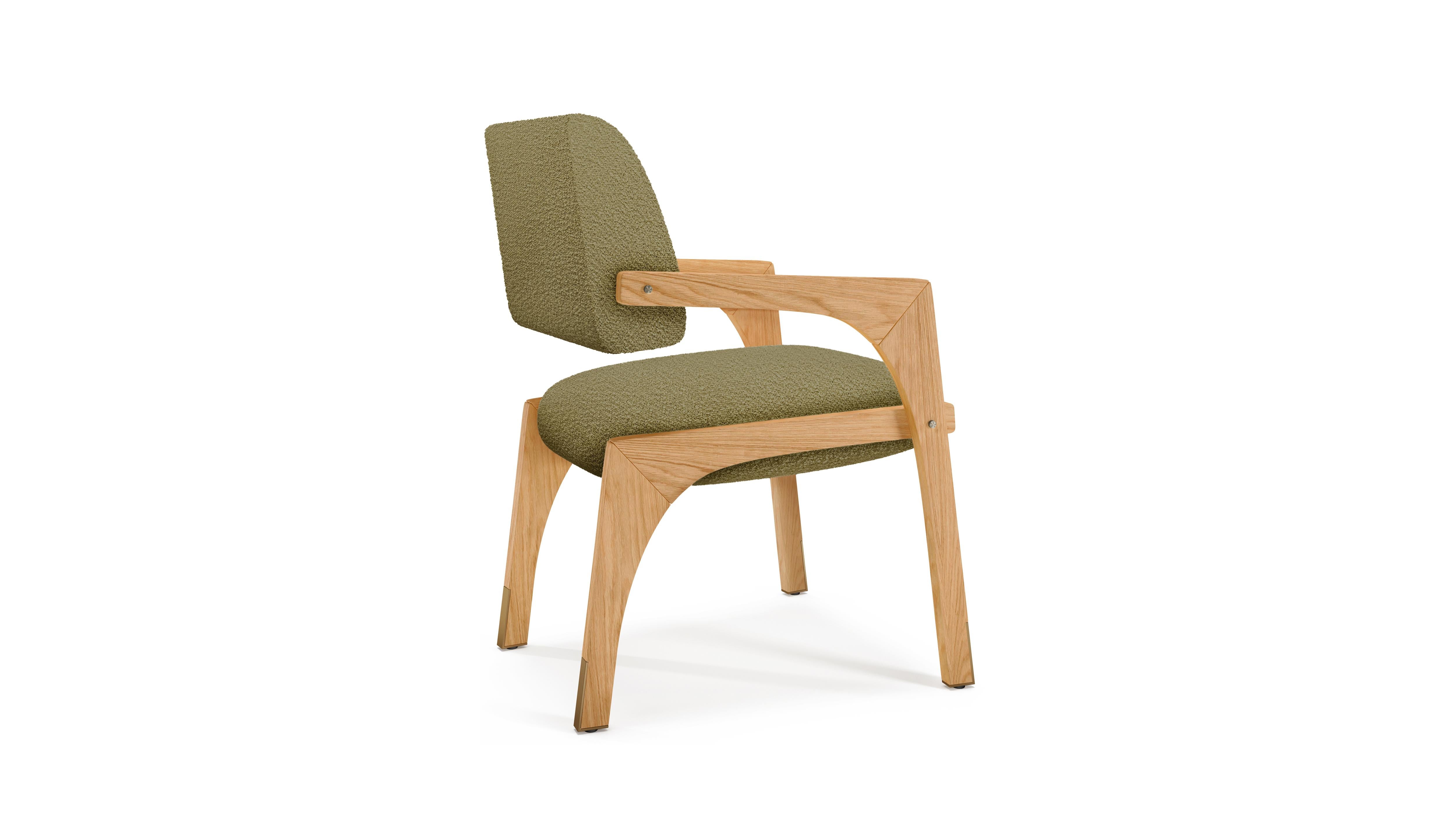 Portugais Chaise de salle à manger Arches, Bouclé & Oak, InsidherLand by Joana Santos Barbosa en vente