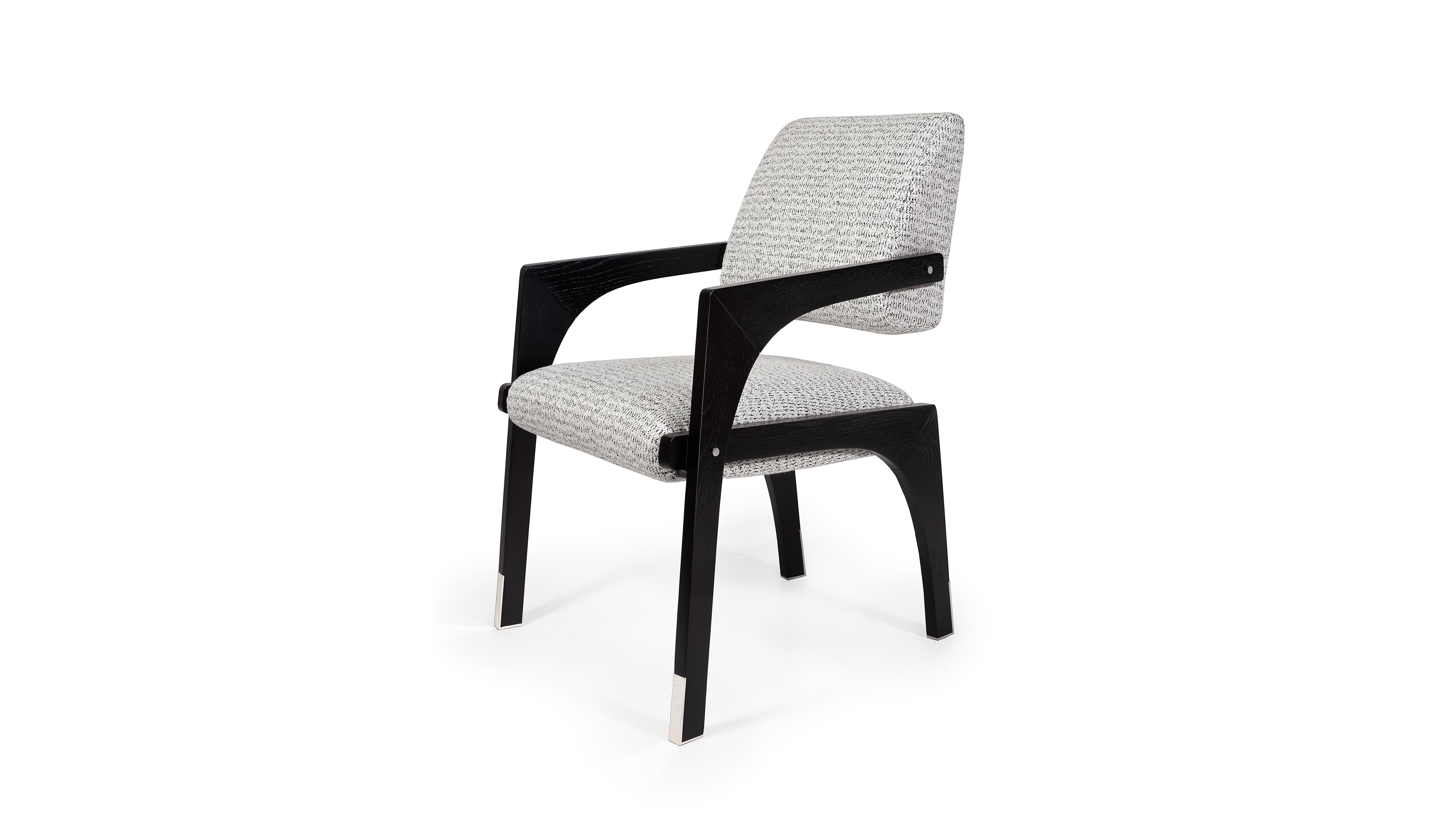 Arches Dining Chair by InsidherLand
Dimensions: D 67 x W 59 x H 89 cm.
Materials: Black lacquered wooden frame, stainless steel, fabric InsidherLand Fusion ref. 992.
11 kg.
Available in different fabrics.

Since the Renaissance, many attempts have