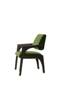 Chaise de salle à manger Arches, velours et laiton, InsidherLand de Joana Santos Barbosa