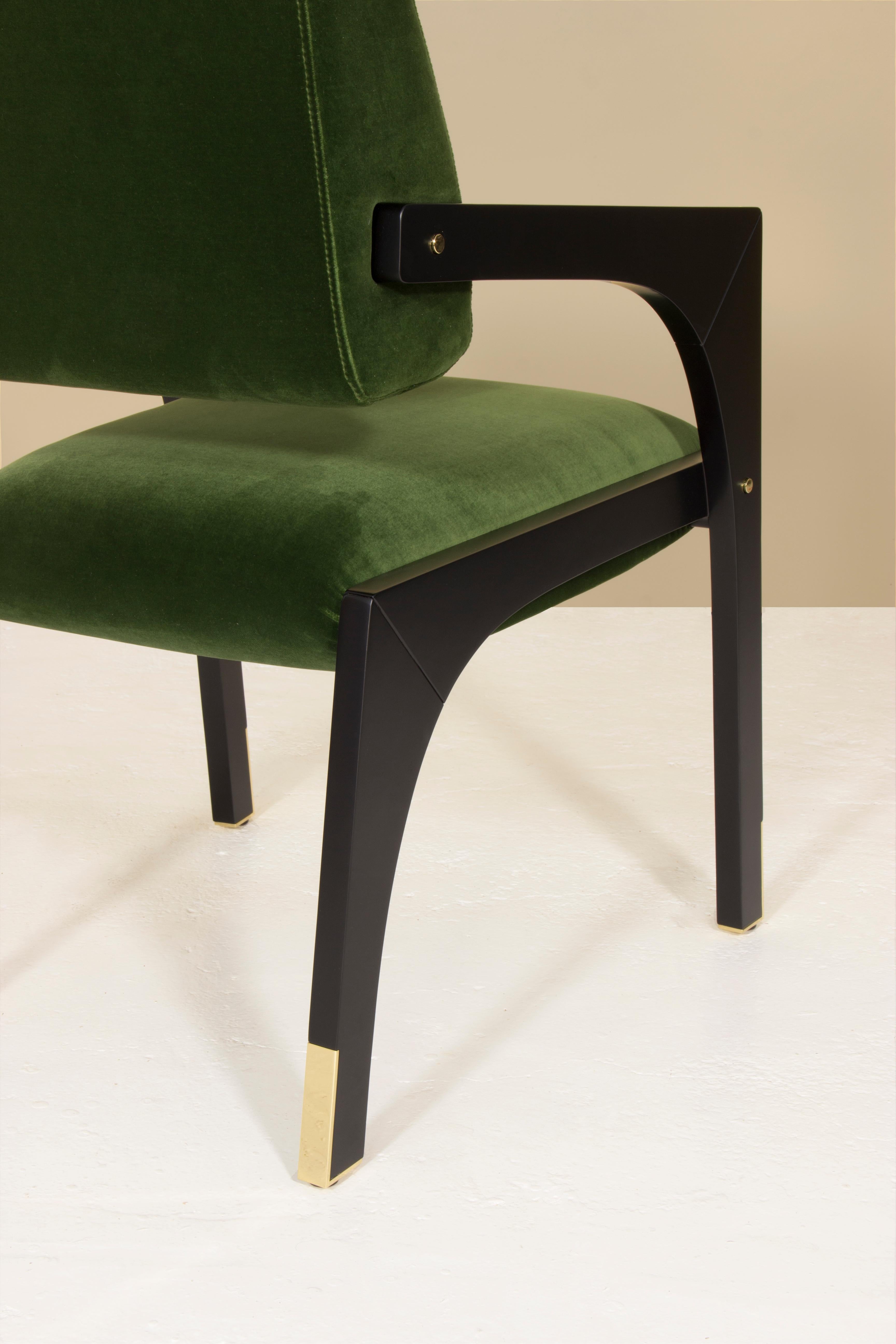 Arches Dining Chair, Velvet & Brass, InsidherLand by Joana Santos Barbosa In New Condition For Sale In Maia, Porto