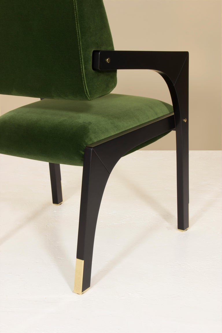Arches Dining Chair, Velvet and Brass, InsidherLand by Joana Santos Barbosa In New Condition For Sale In Maia, Porto