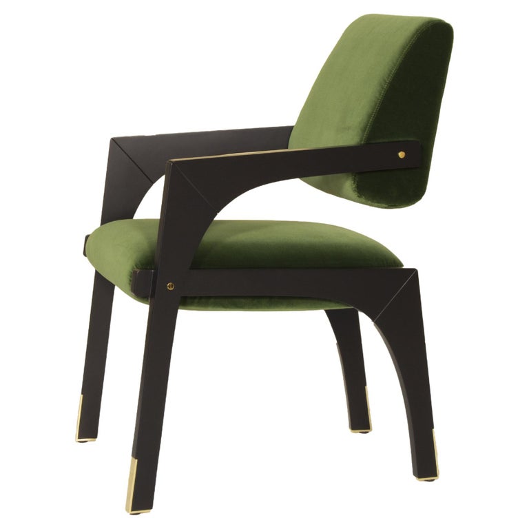 Arches Dining Chair, Velvet and Brass, InsidherLand by Joana Santos Barbosa For Sale