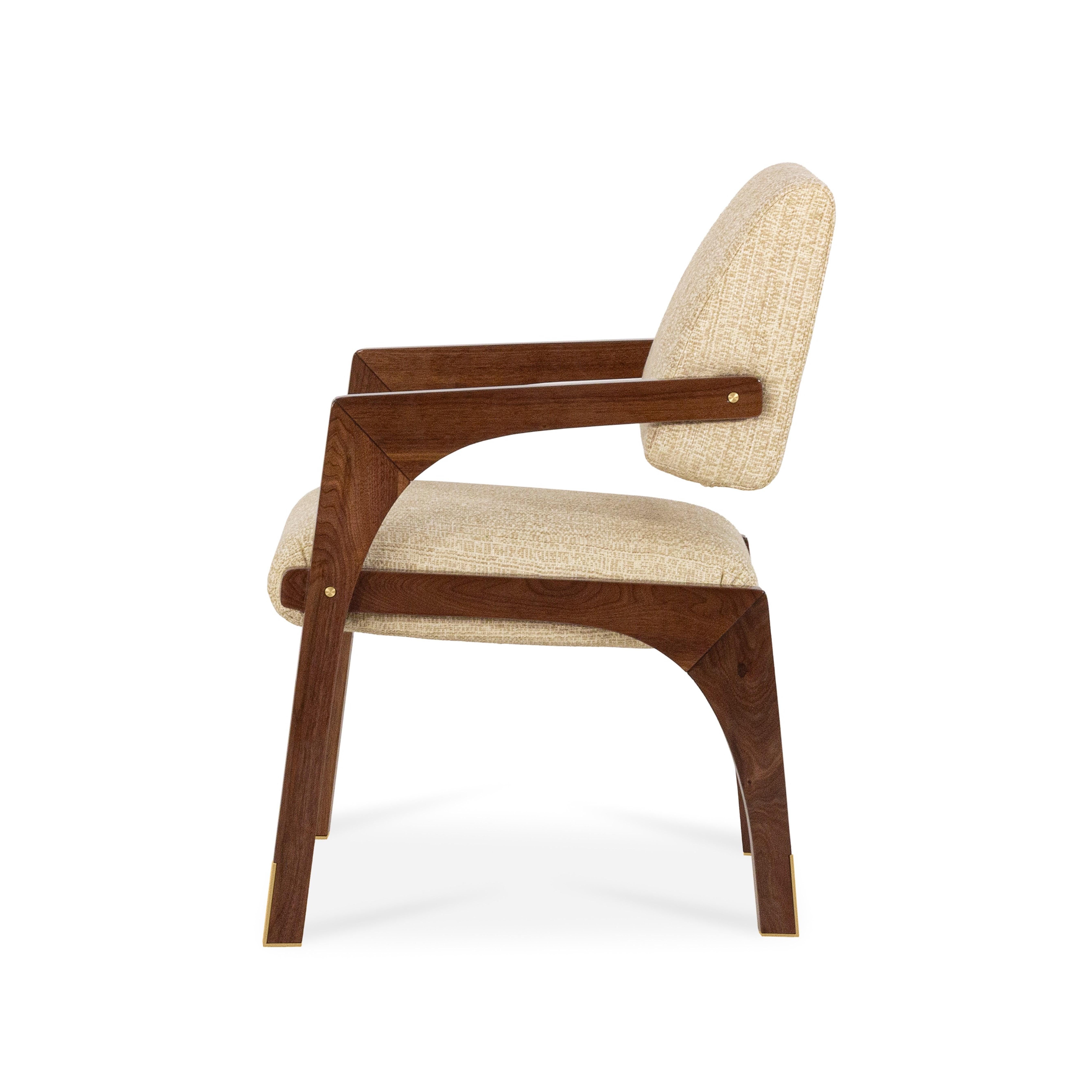 Modern Arches Dining Chair, Walnut & Brass, InsidherLand by Joana Santos Barbosa For Sale