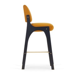 Modern sculptural black armless handmade COM Arches II bar stool by InsidherLand