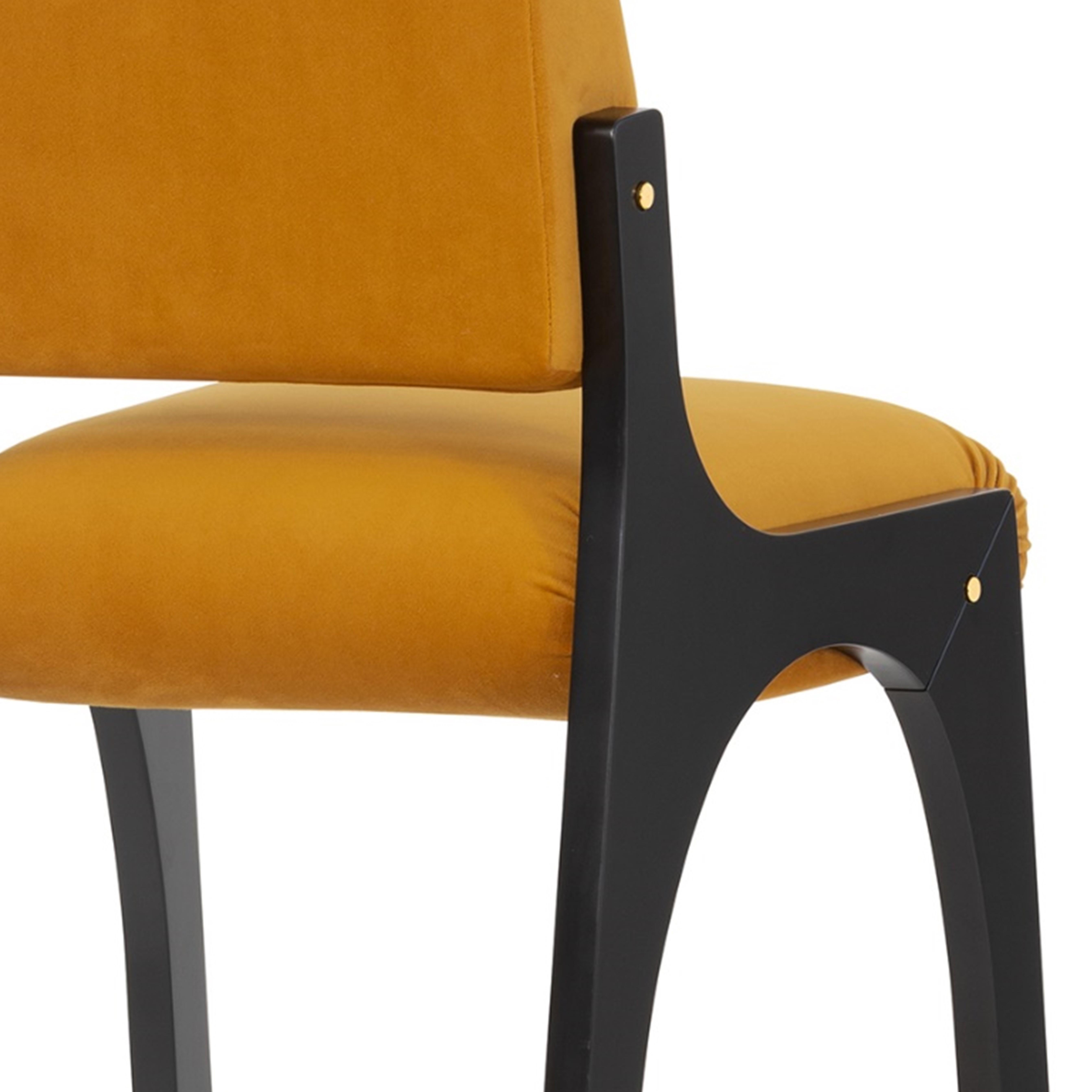 Contemporary Arches II Bar Stool, Smooth Velvet & Brass, InsidherLand by Joana Santos Barbosa For Sale