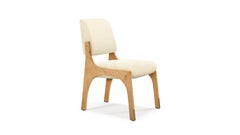 Modern natural oak cream bouclé armless Arches II dining chair by InsidherLand