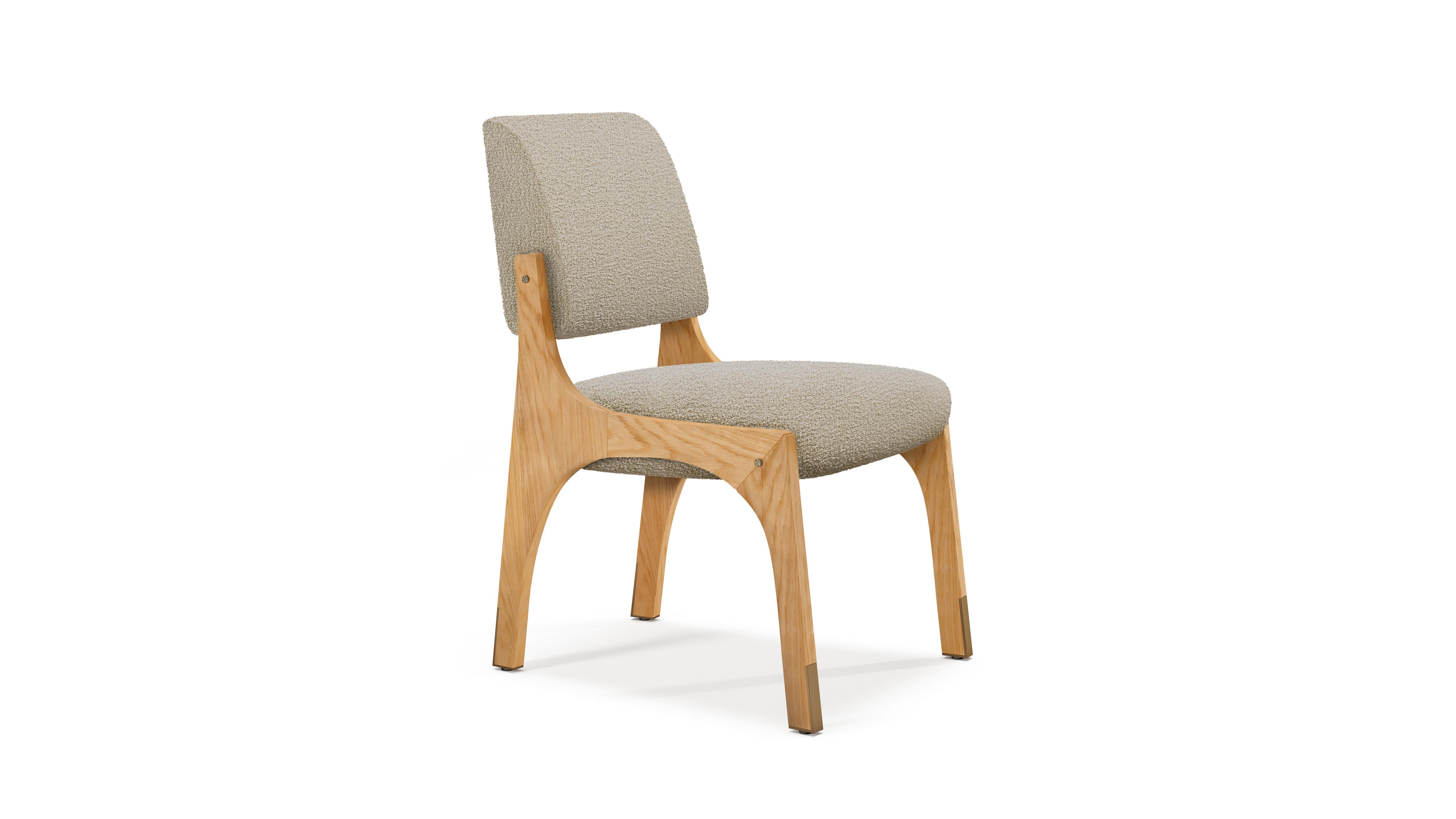 Moderno Sedia da pranzo Arches II, Bouclé e Oak, InsidherLand di Joana Santos Barbosa in vendita