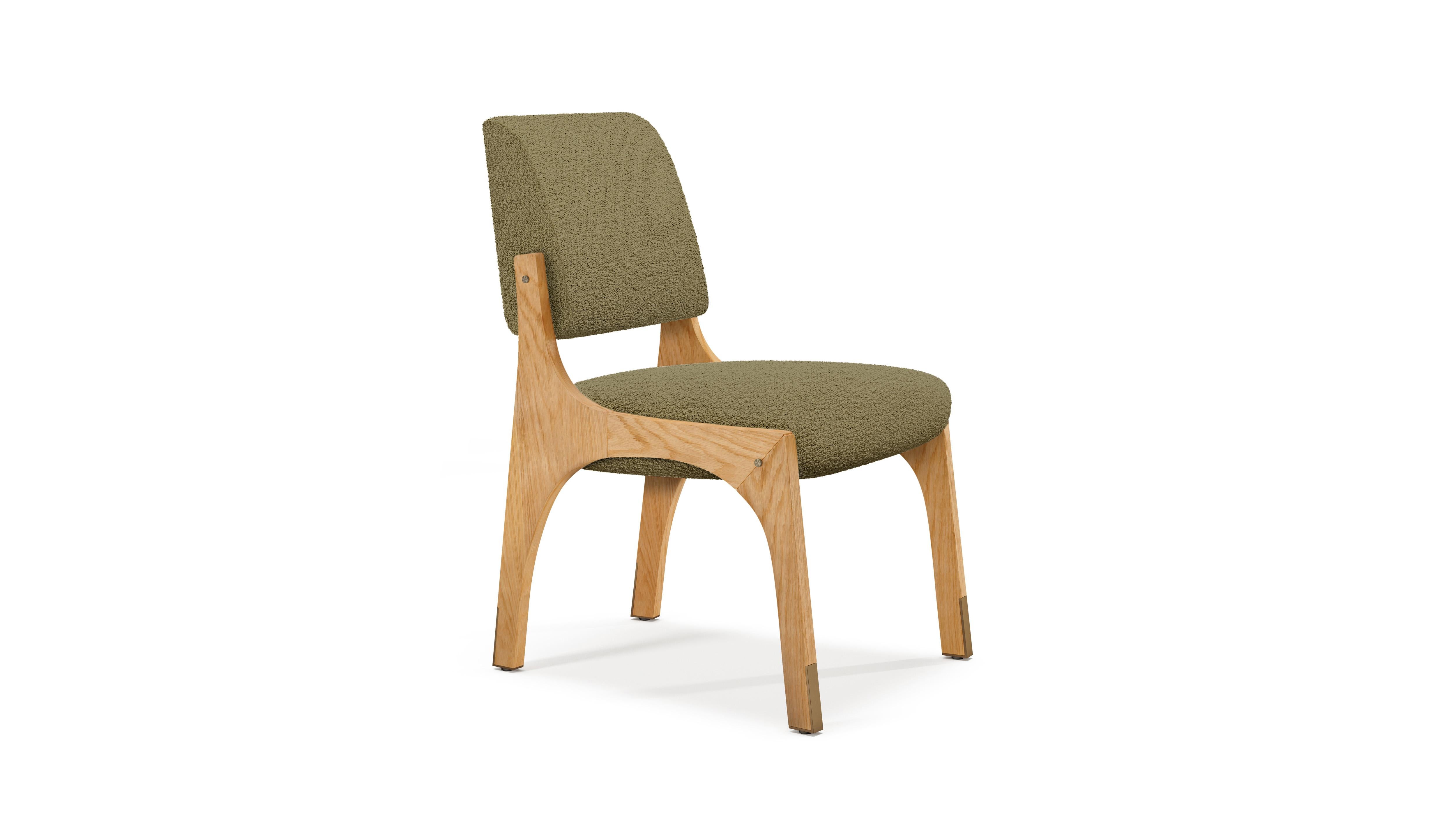 Moderno Sedia da pranzo Arches II, Bouclé e Oak, InsidherLand di Joana Santos Barbosa in vendita