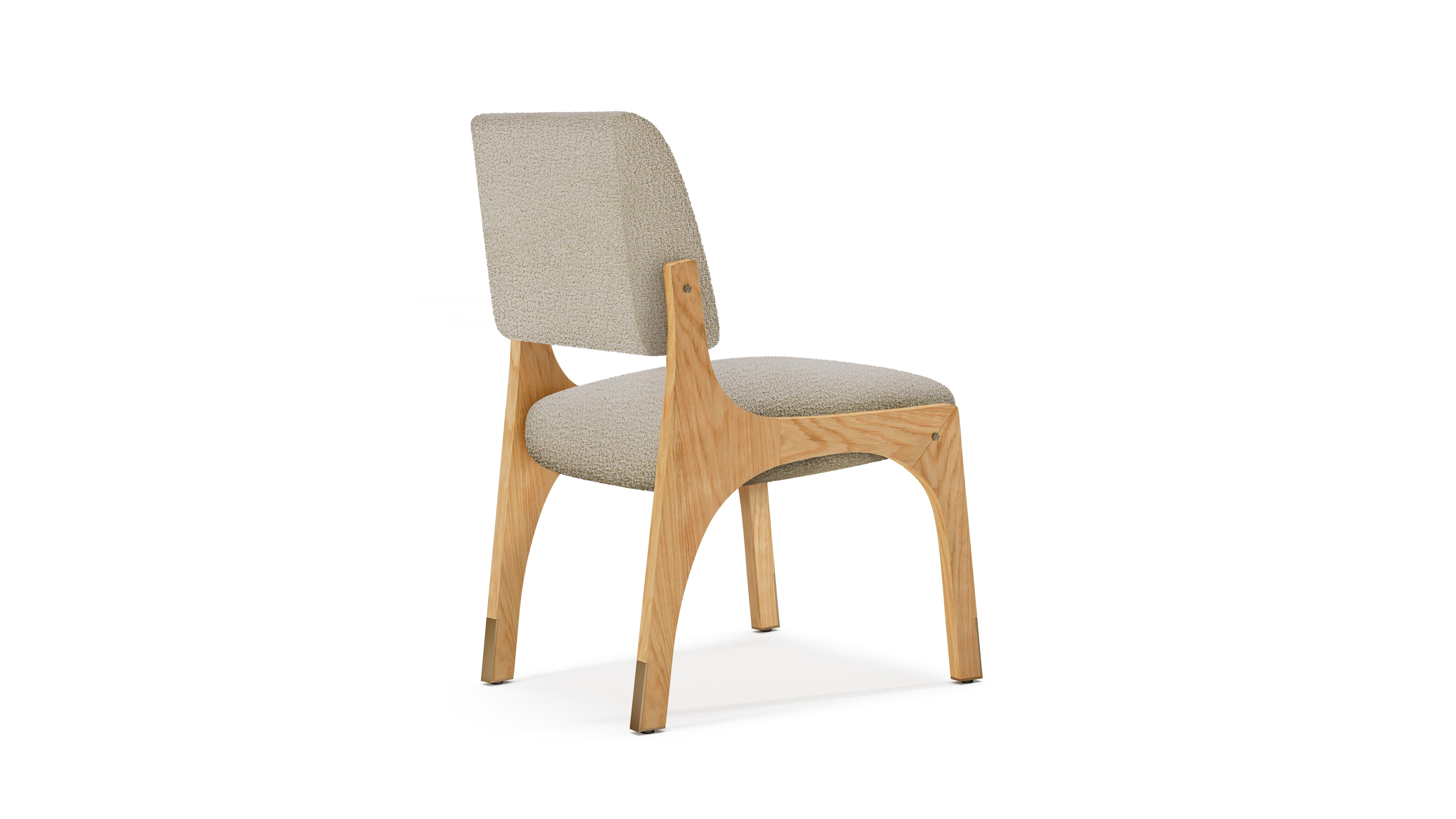 Portoghese Sedia da pranzo Arches II, Bouclé e Oak, InsidherLand di Joana Santos Barbosa in vendita