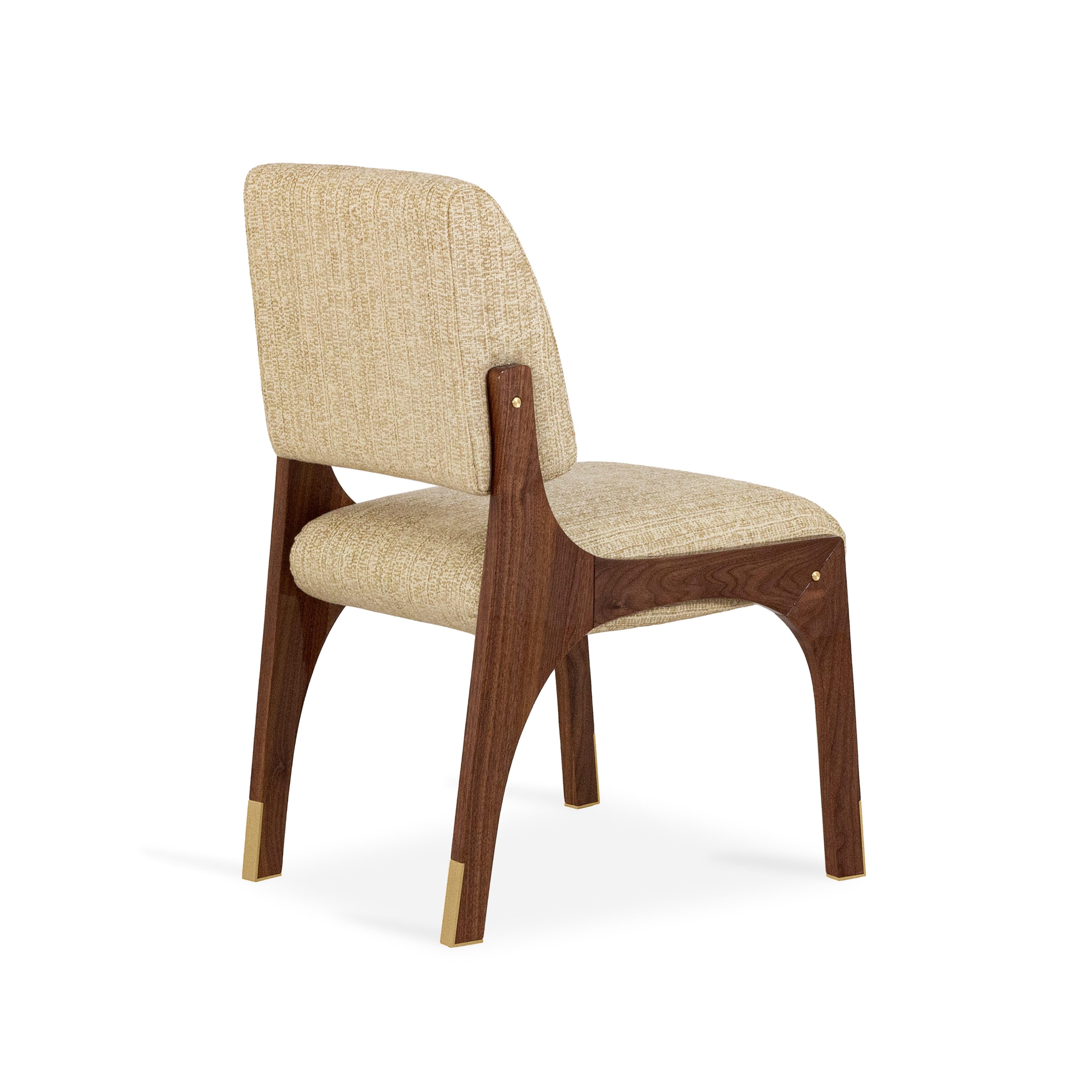 Modern Arches II Dining Chair, Walnut & Brass, InsidherLand by Joana Santos Barbosa For Sale