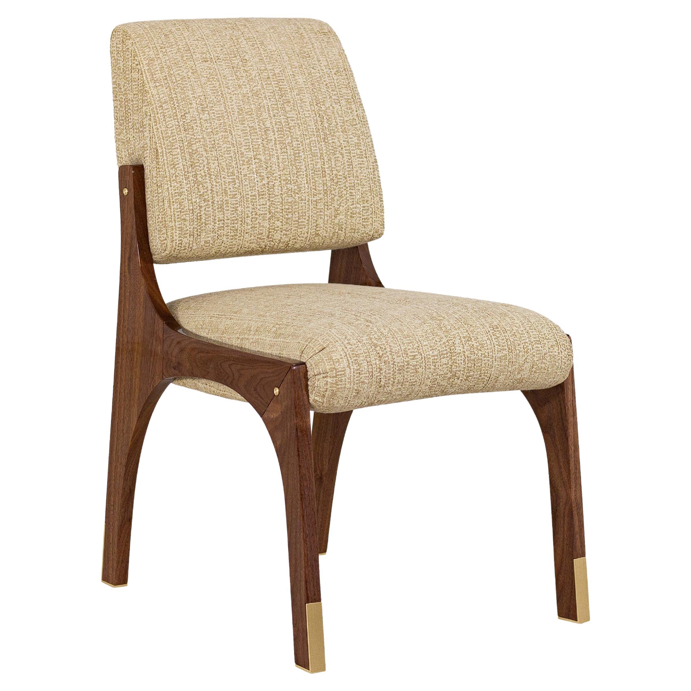 Arches II Dining Chair, Walnut & Brass, InsidherLand by Joana Santos Barbosa For Sale