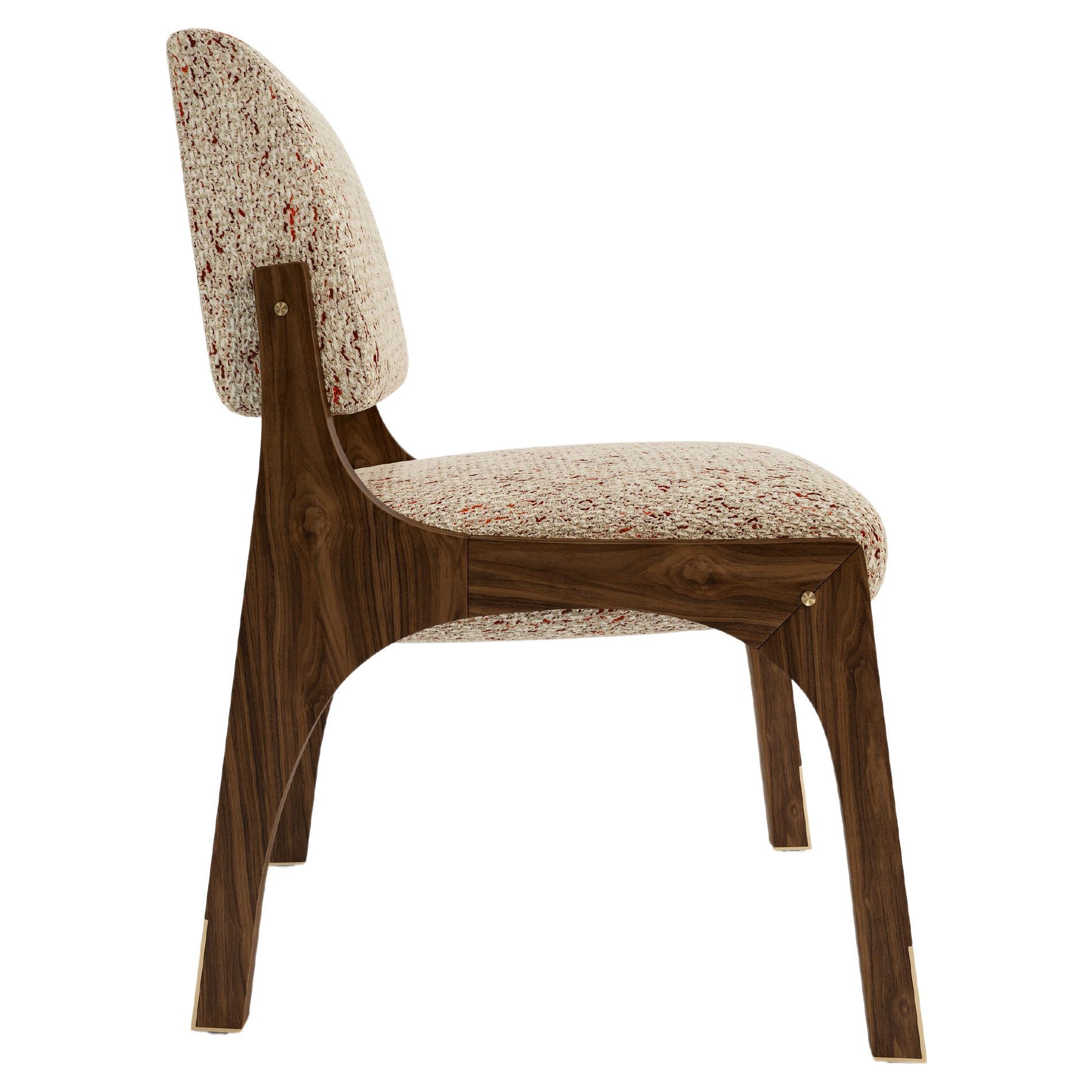Arches II Dining Chair, Walnut & Tan, InsidherLand by Joana Santos Barbosa For Sale