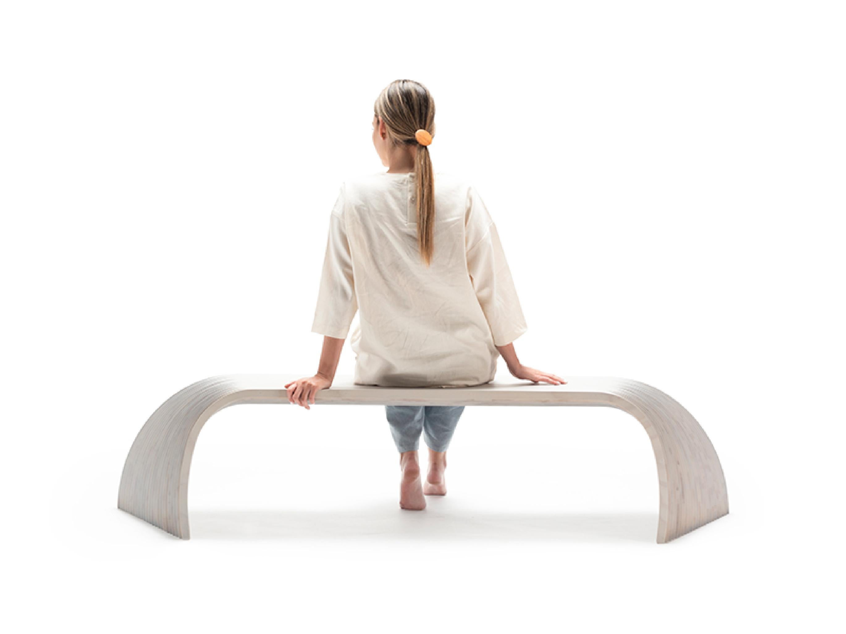 Laminated Arches Small by Piegatto, A Sculptural Bench For Sale