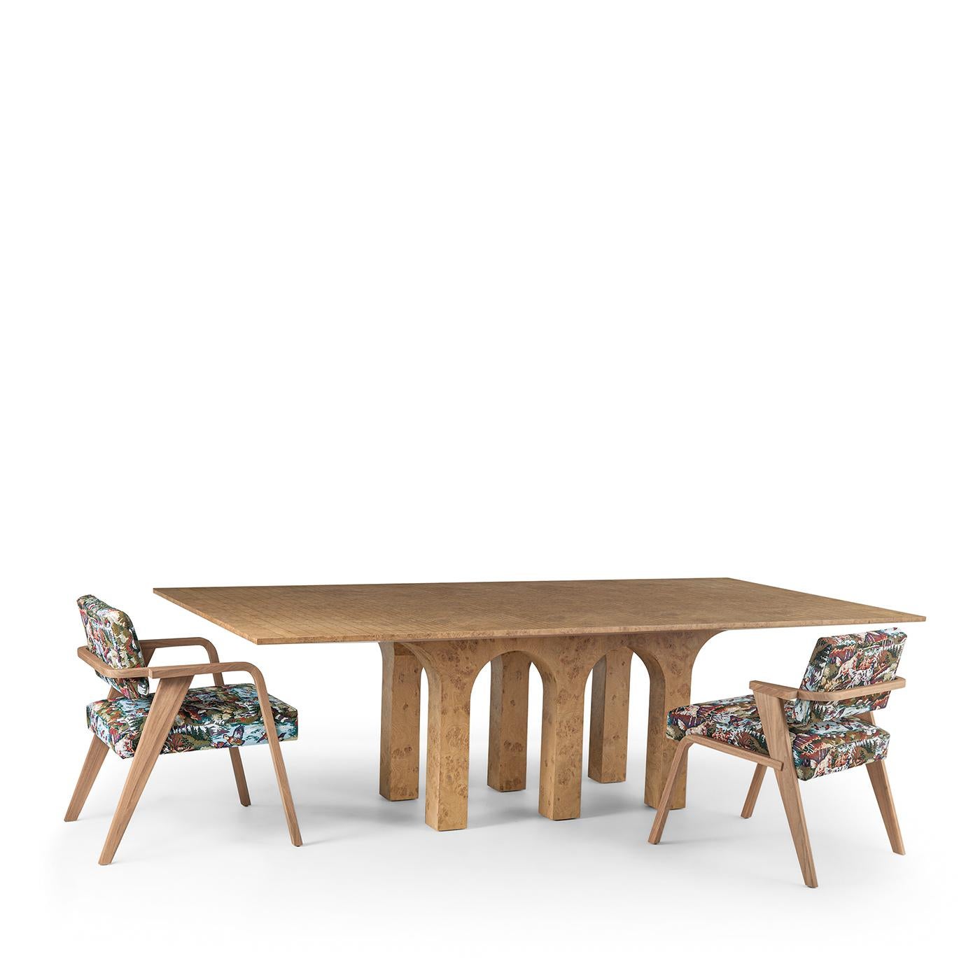 XXIe siècle et contemporain Table de salle à manger ARCHI en ronce de bois par StorageMilano en vente
