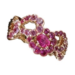 Archi Dior 0.2ct Pink Sapphire Diamonds 18K Pink Gold Ring Size 52