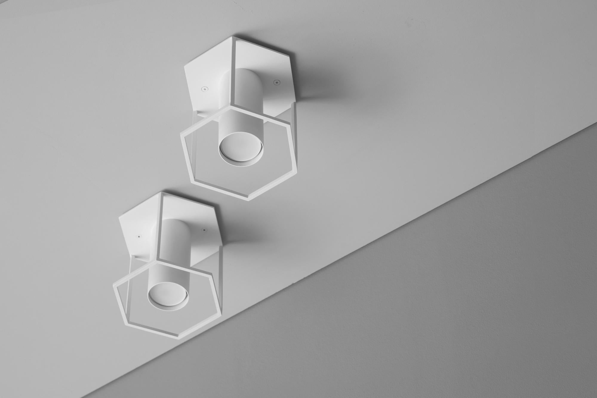 Post-Modern Archi Hex White Ceiling Lamp by +kouple For Sale