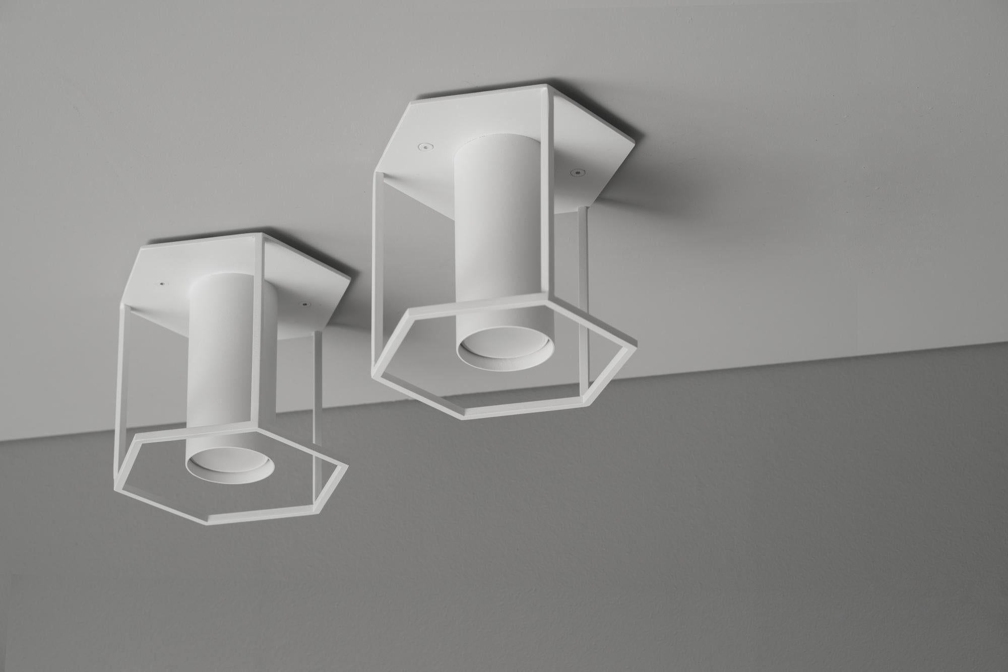 Contemporary Archi Hex White Ceiling Lamp by +kouple For Sale