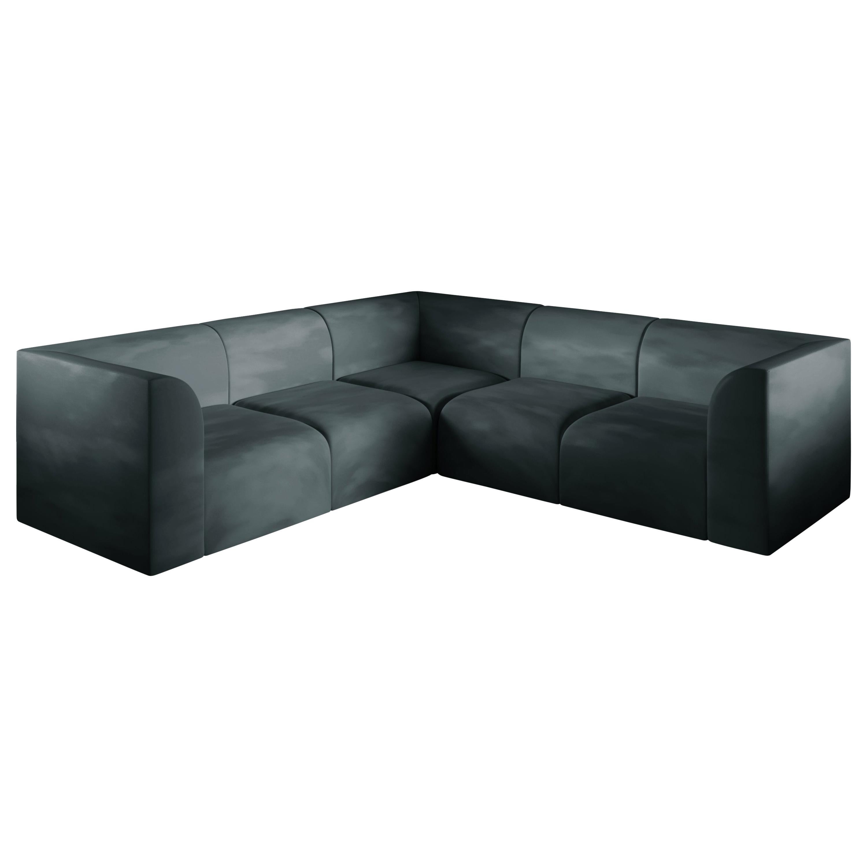 Archi L Shape Contemporary Sofa in Fabric by Artefatto Design Studio