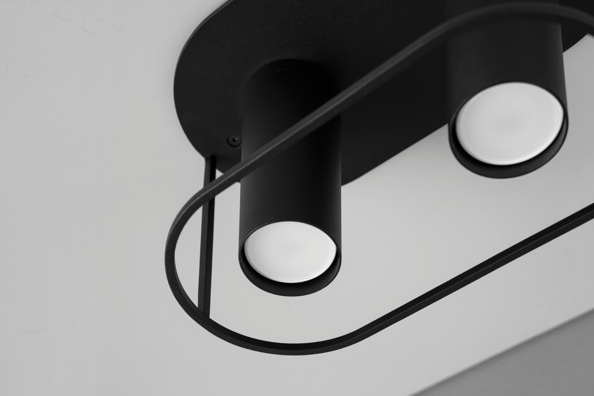 Postmoderne Archi Round Twins Black Ceiling Lamp by +kouple en vente
