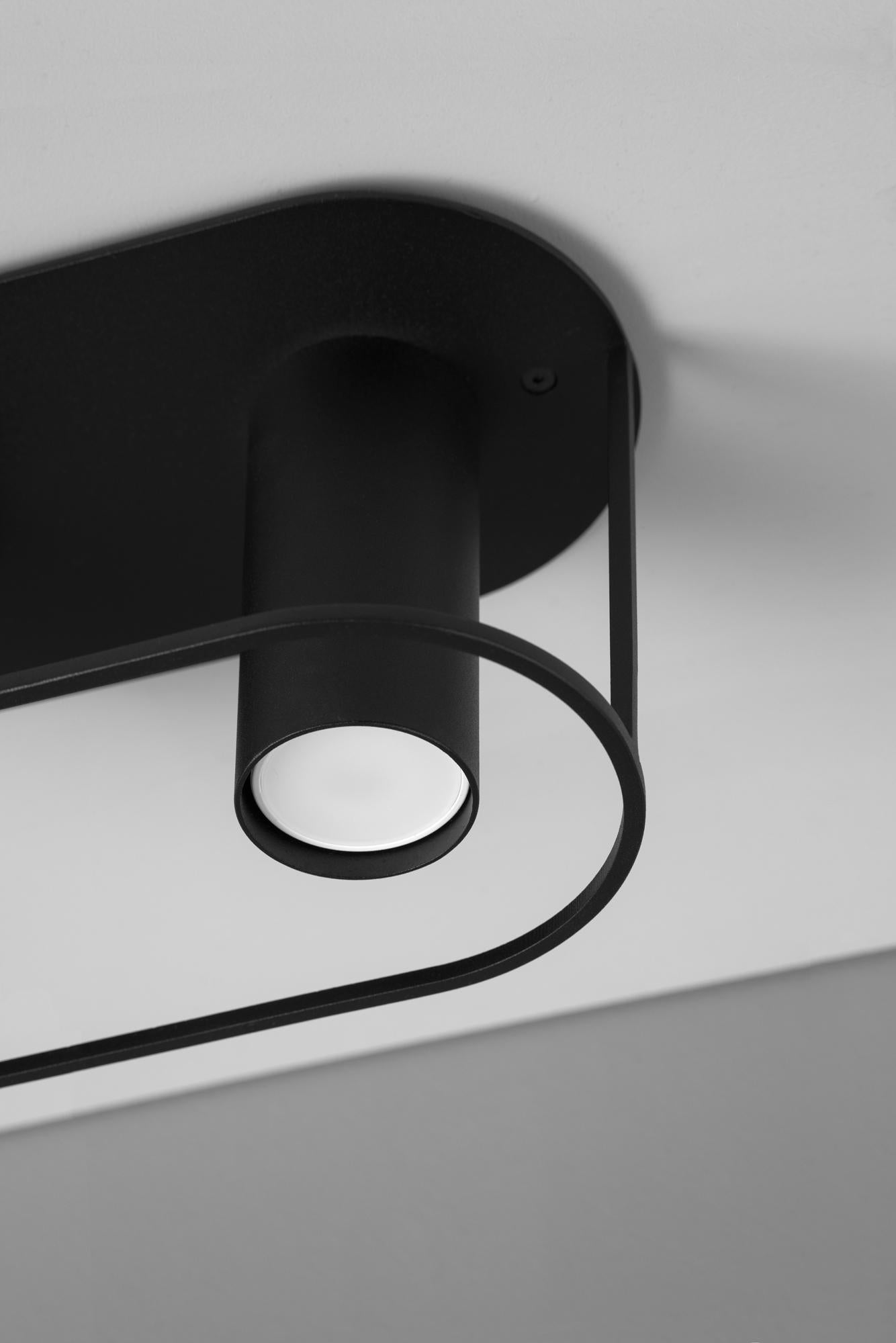 Poudré Archi Round Twins Black Ceiling Lamp by +kouple en vente