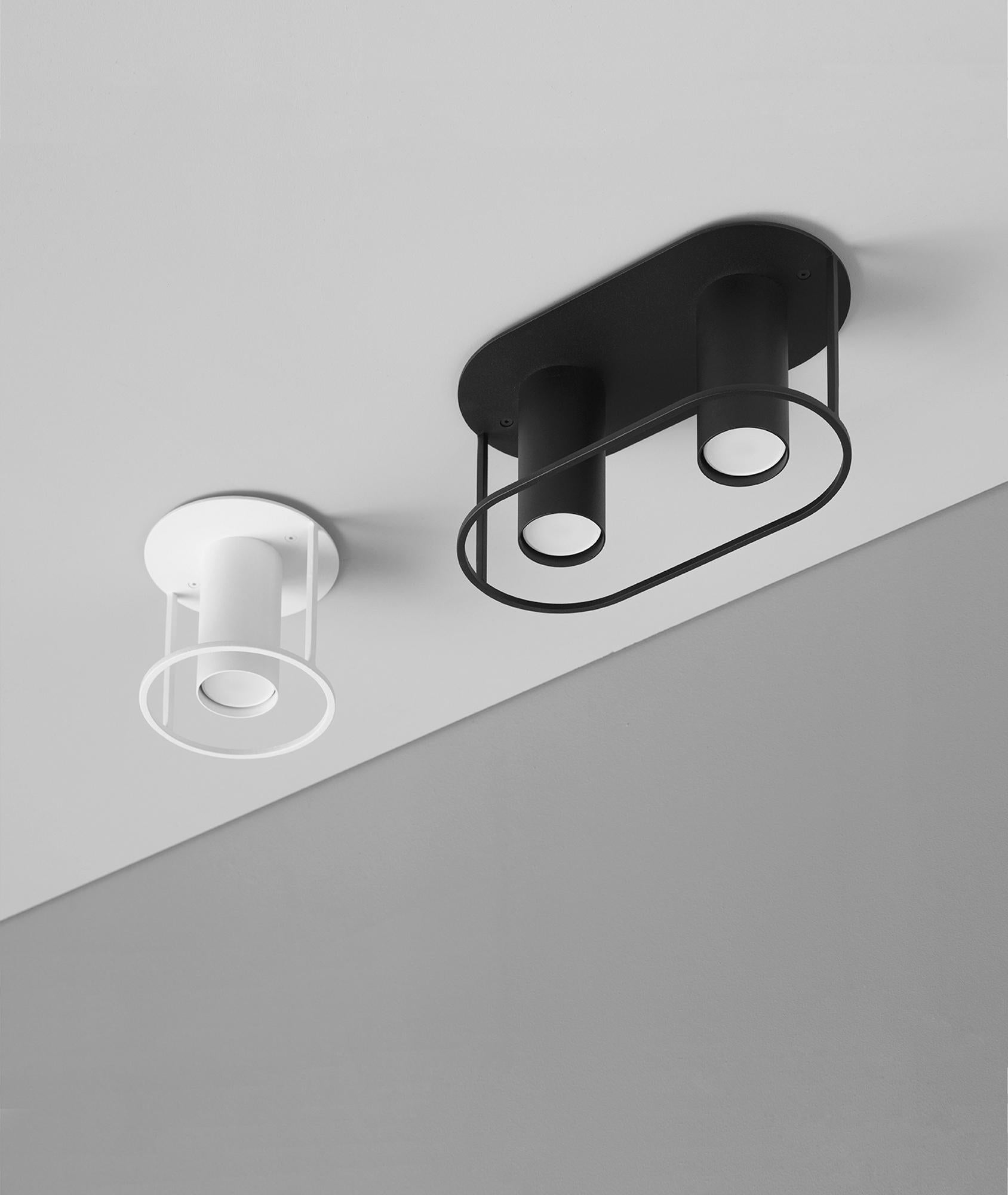 XXIe siècle et contemporain Archi Round Twins Black Ceiling Lamp by +kouple en vente