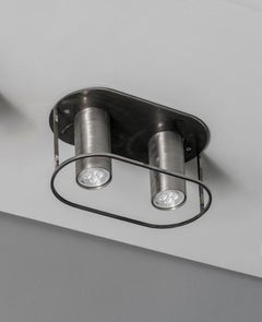 Archi Round Twins Raw Steel Ceiling Lamp by +kouple