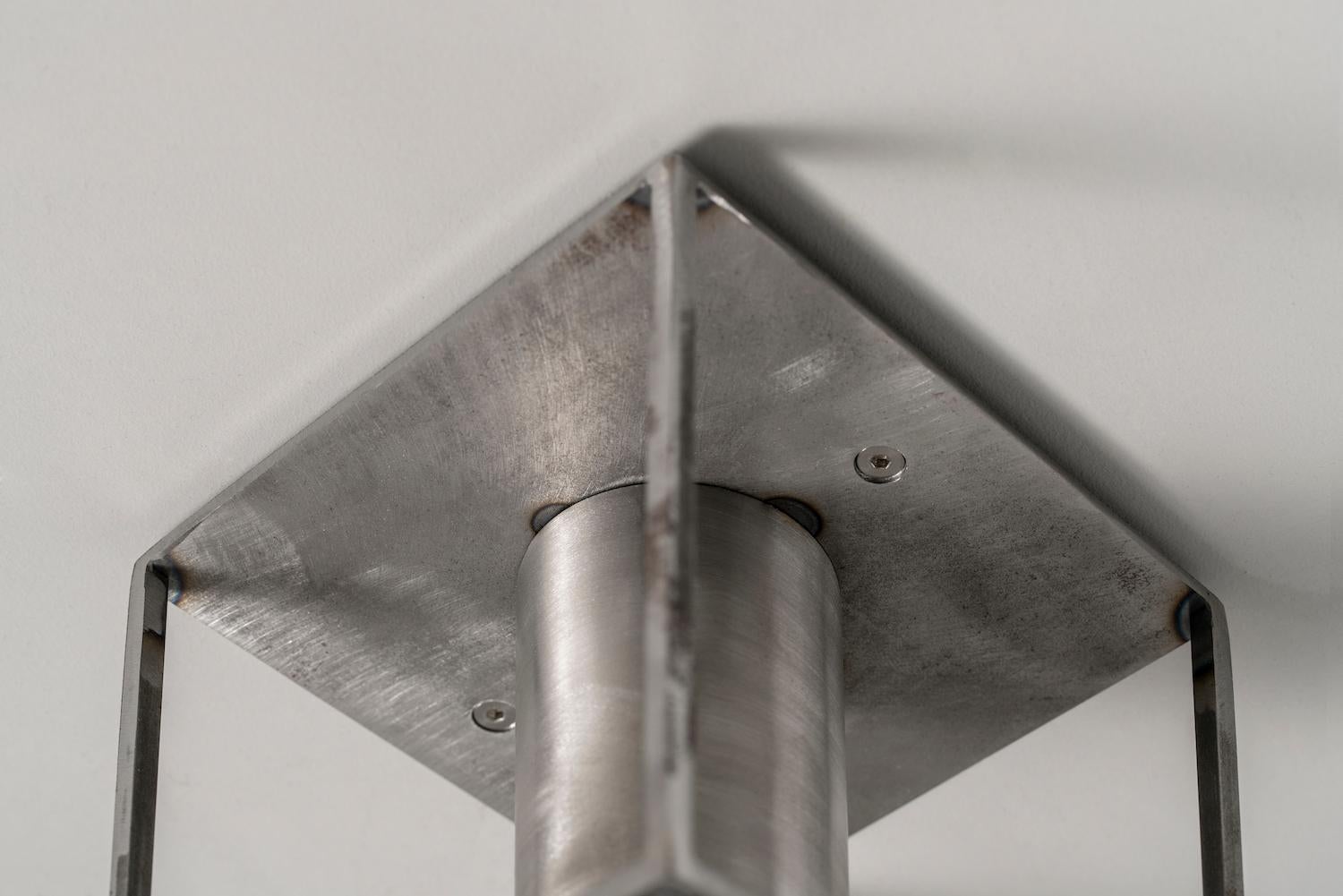 Ukrainian Archi Square Single Raw Steel Ceiling Lamp by +kouple For Sale