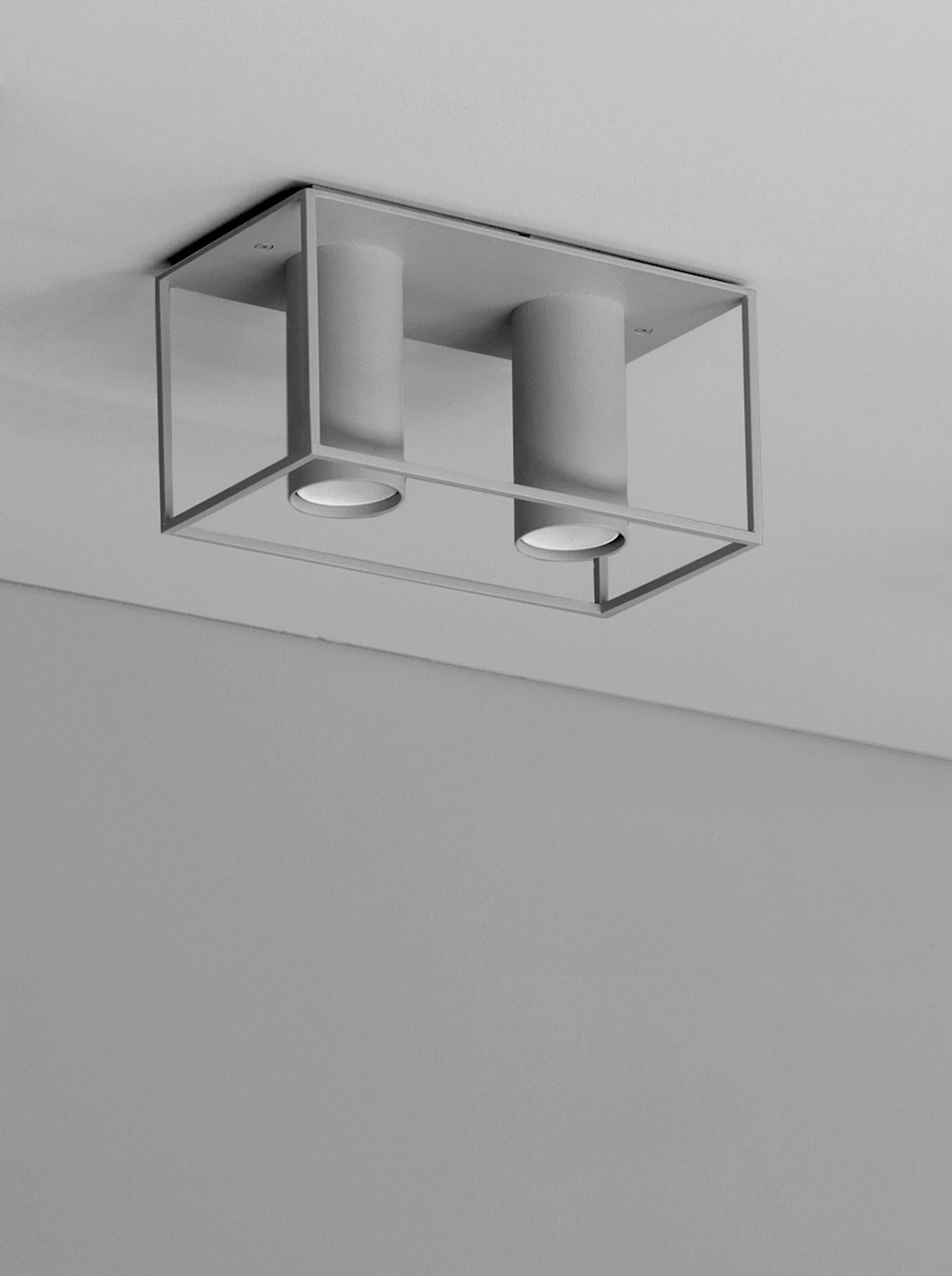 Post-Modern Archi Square Twins Grey Ceiling Lamp by +kouple For Sale