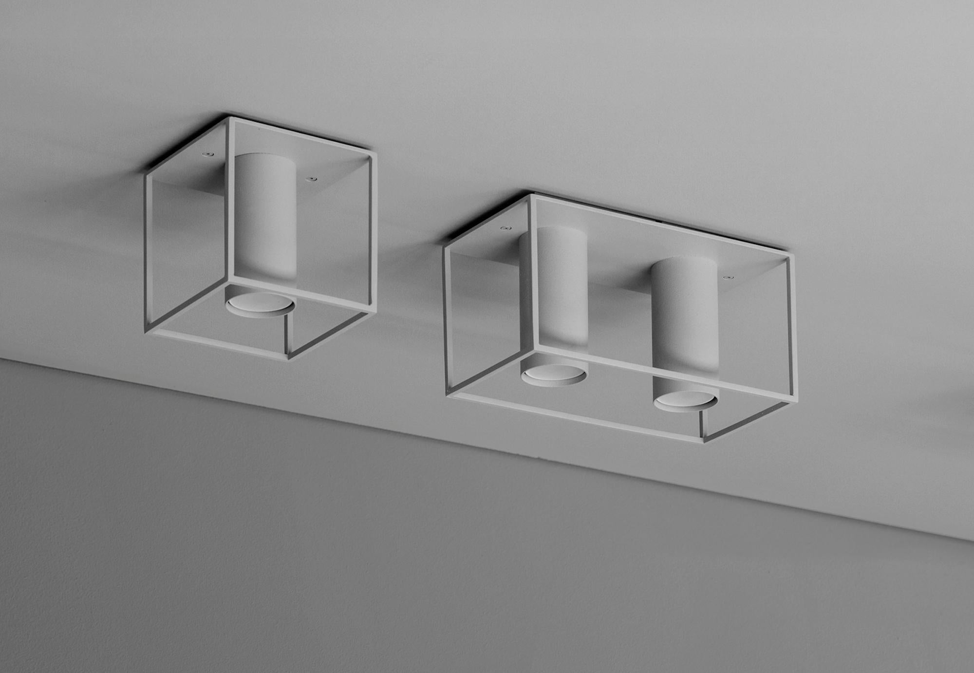 Ukrainian Archi Square Twins Grey Ceiling Lamp by +kouple For Sale