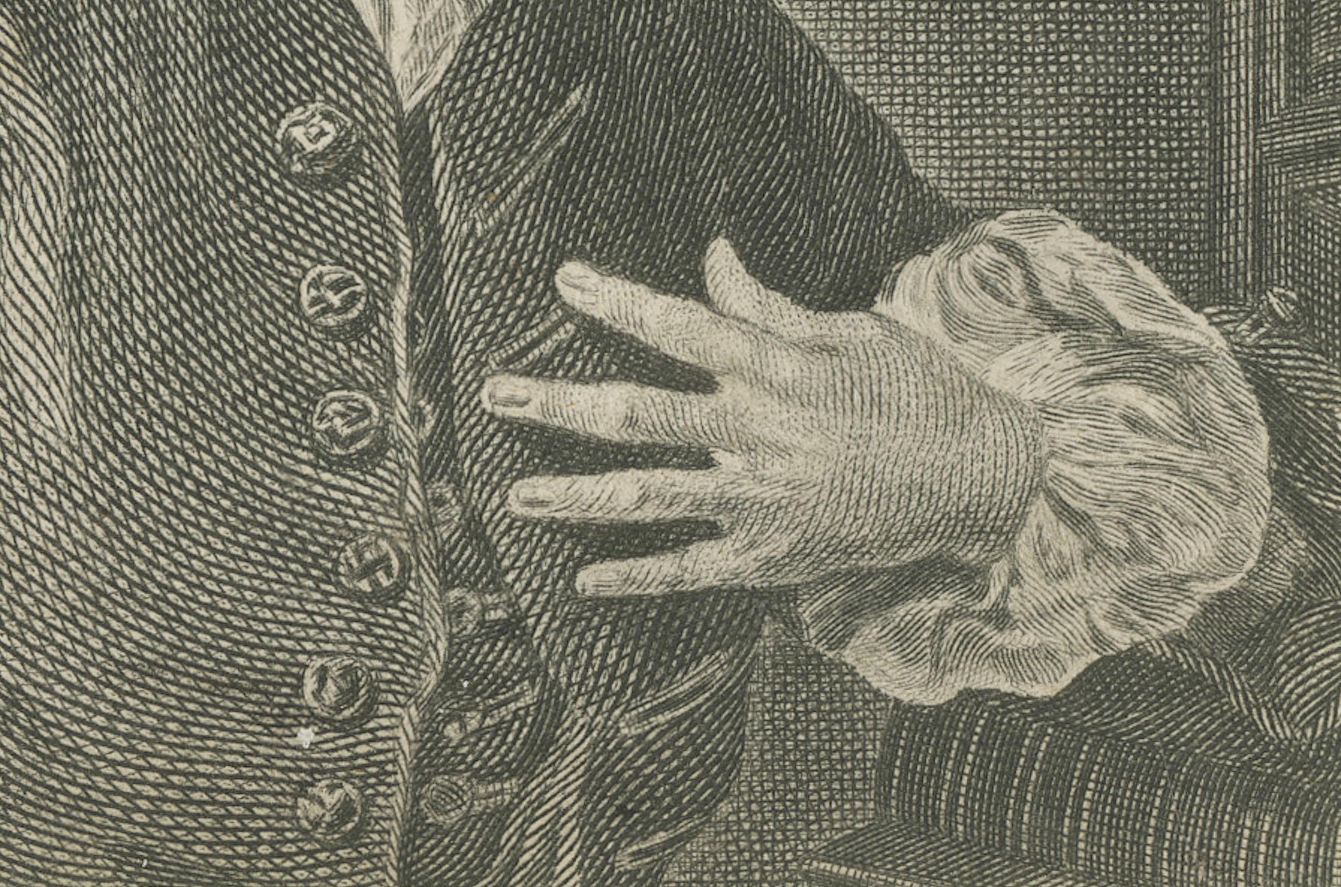Archibald Bower - Grabado lineal del siglo XVIII de Thomas Holloway según Knapton Inglés en venta